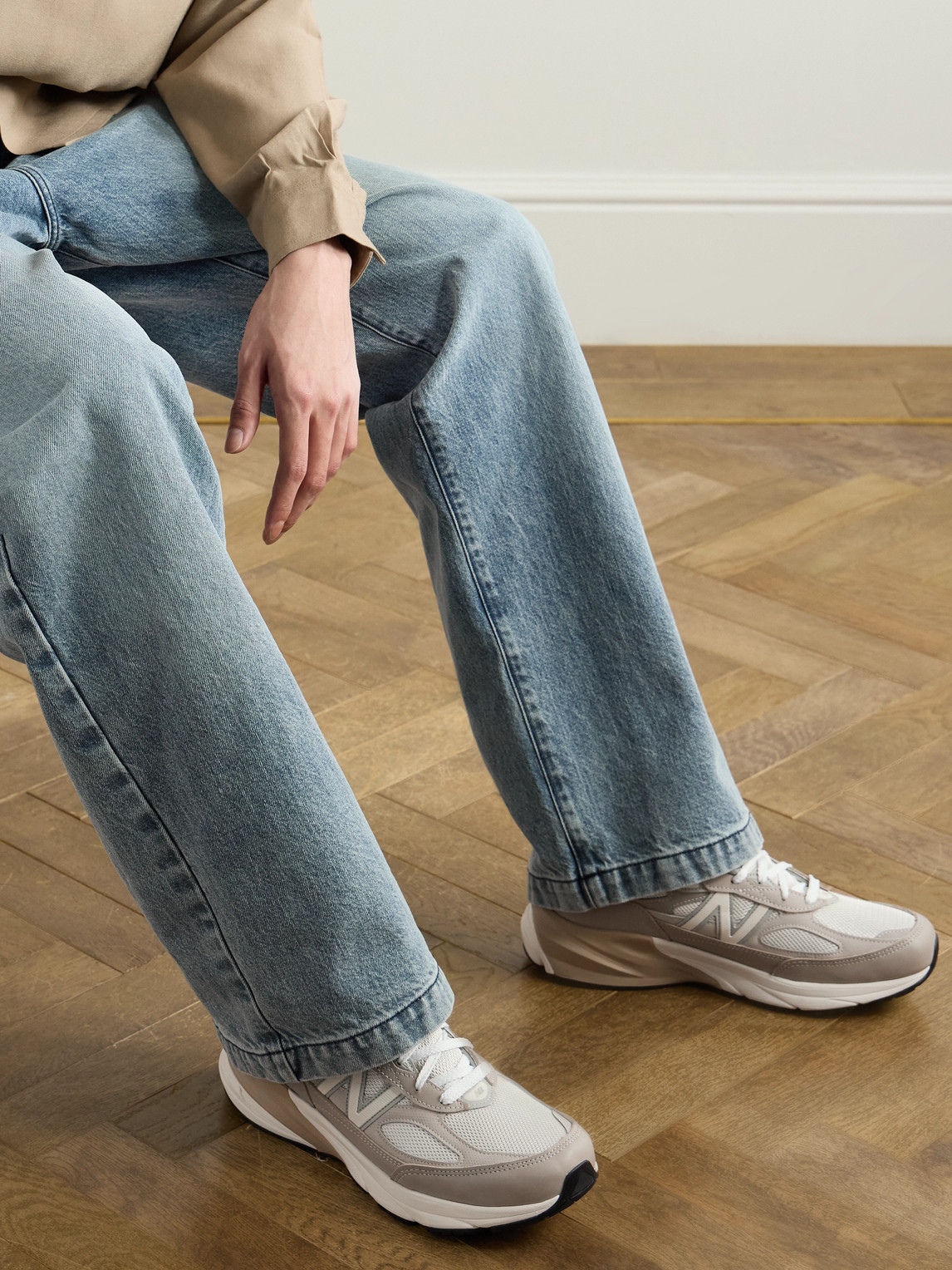 New Balance Unisex Made In Usa 990v6 In Beige/grau, Wildleder/mesh, Grösse 46.5 In Neutral