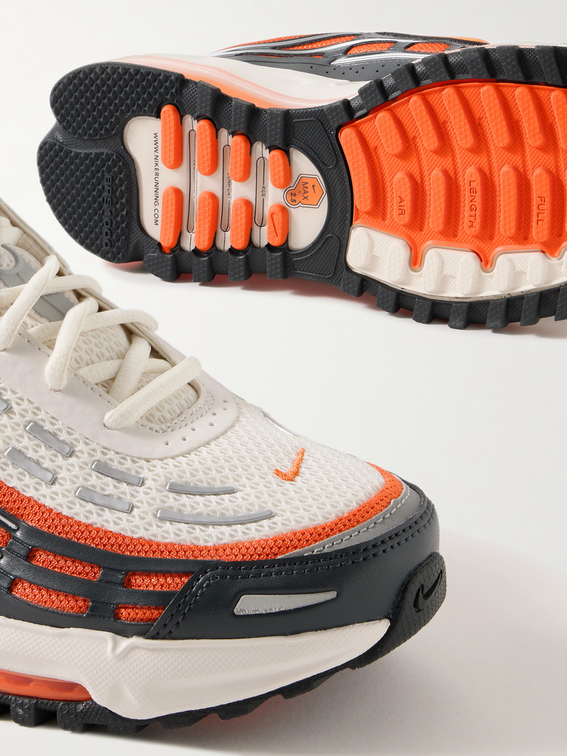 Nike Air Max Tl 2.5 Rubber-trimmed Leather And Mesh Sneakers In Orange