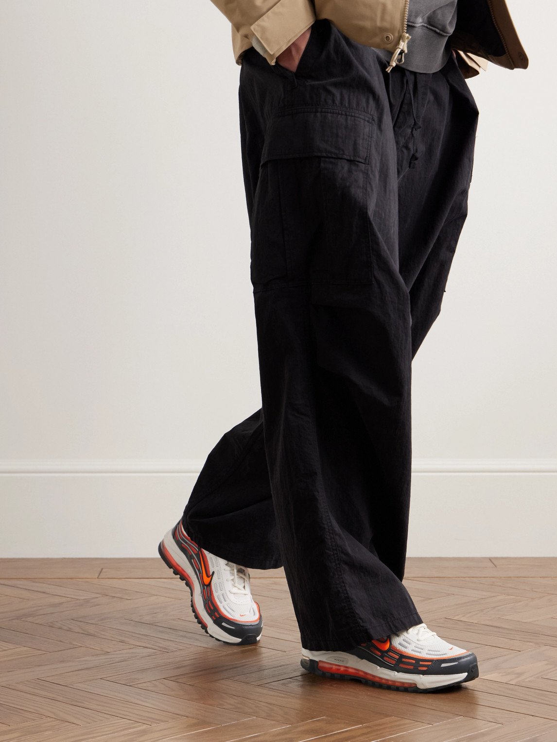 Nike Air Max Tl 2.5 Rubber-trimmed Leather And Mesh Sneakers In Orange
