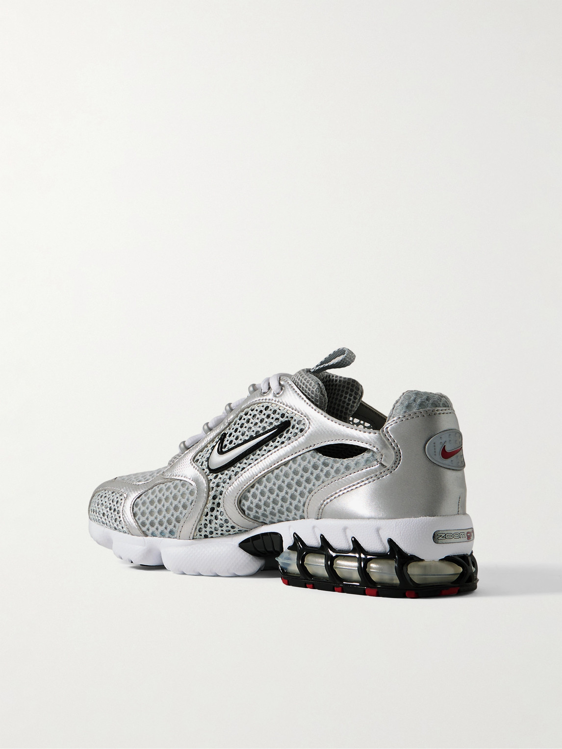 Nike Air Zoom Spiridon Cage 2 Rubber-trimmed Mesh And Leather Sneakers In Gray