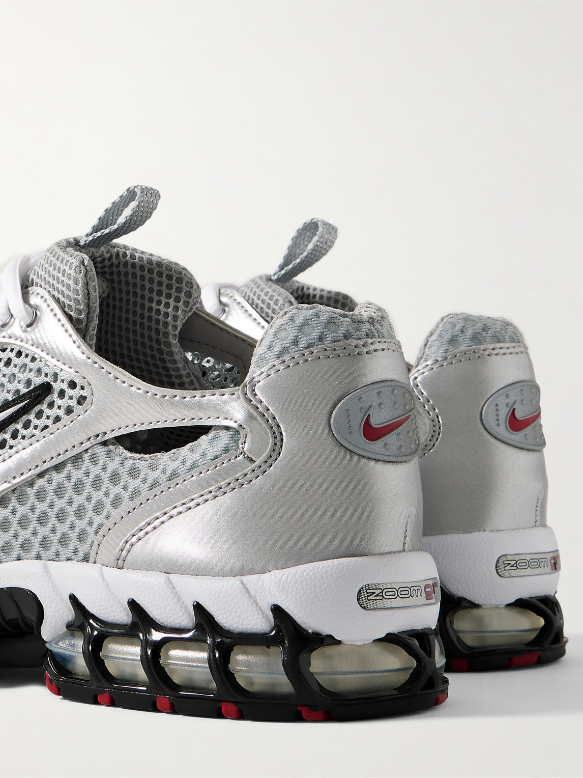 Nike Air Zoom Spiridon Cage 2 Rubber-trimmed Mesh And Leather Sneakers In Gray
