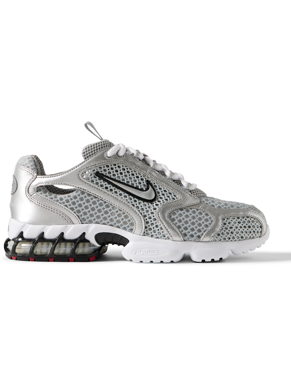 Nike Air Zoom Spiridon Cage 2 Rubber-trimmed Mesh And Leather Sneakers In Gray