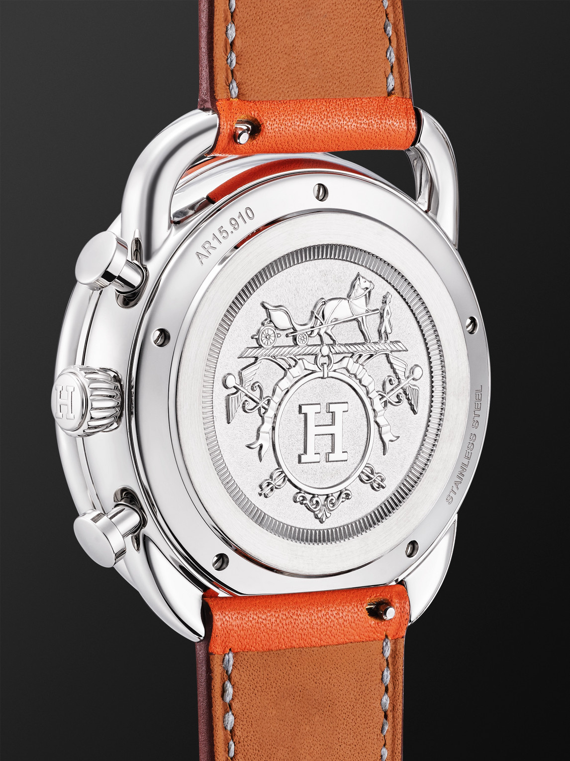  Hermès Timepieces - Arceau Chronographe Automatic 42mm Stainless Steel And Leather Watch, Ref. No. 404111ww00 - Men - White 