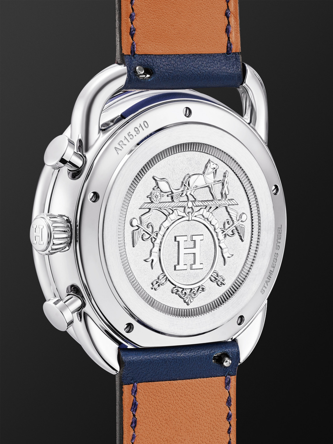  Hermès Timepieces - Arceau Chronographe Automatic 42mm Stainless Steel And Leather Watch, Ref. No. 403964ww00 - Men - White 