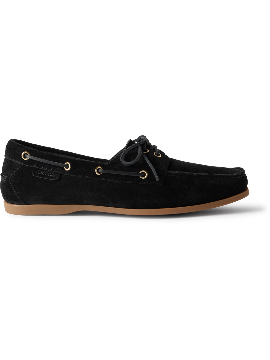 Tom Ford Robin Suede Boat Shoes In Black