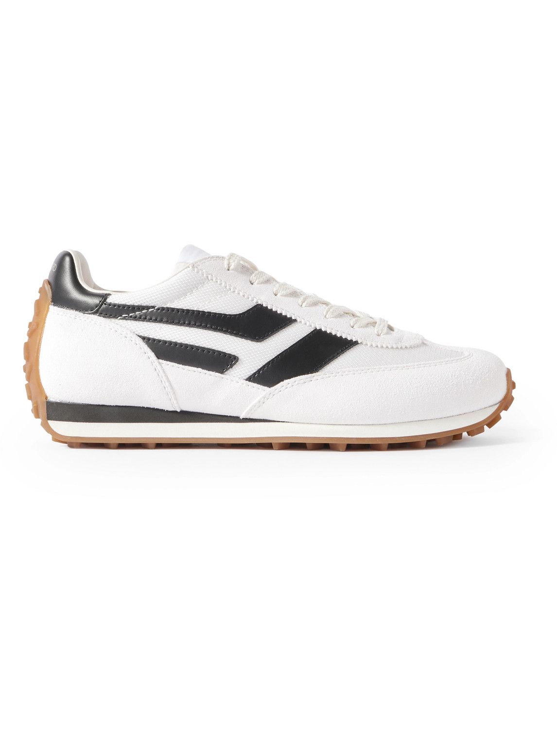 Shop Tom Ford Mick Leather-trimmed Suede And Mesh Sneakers In White