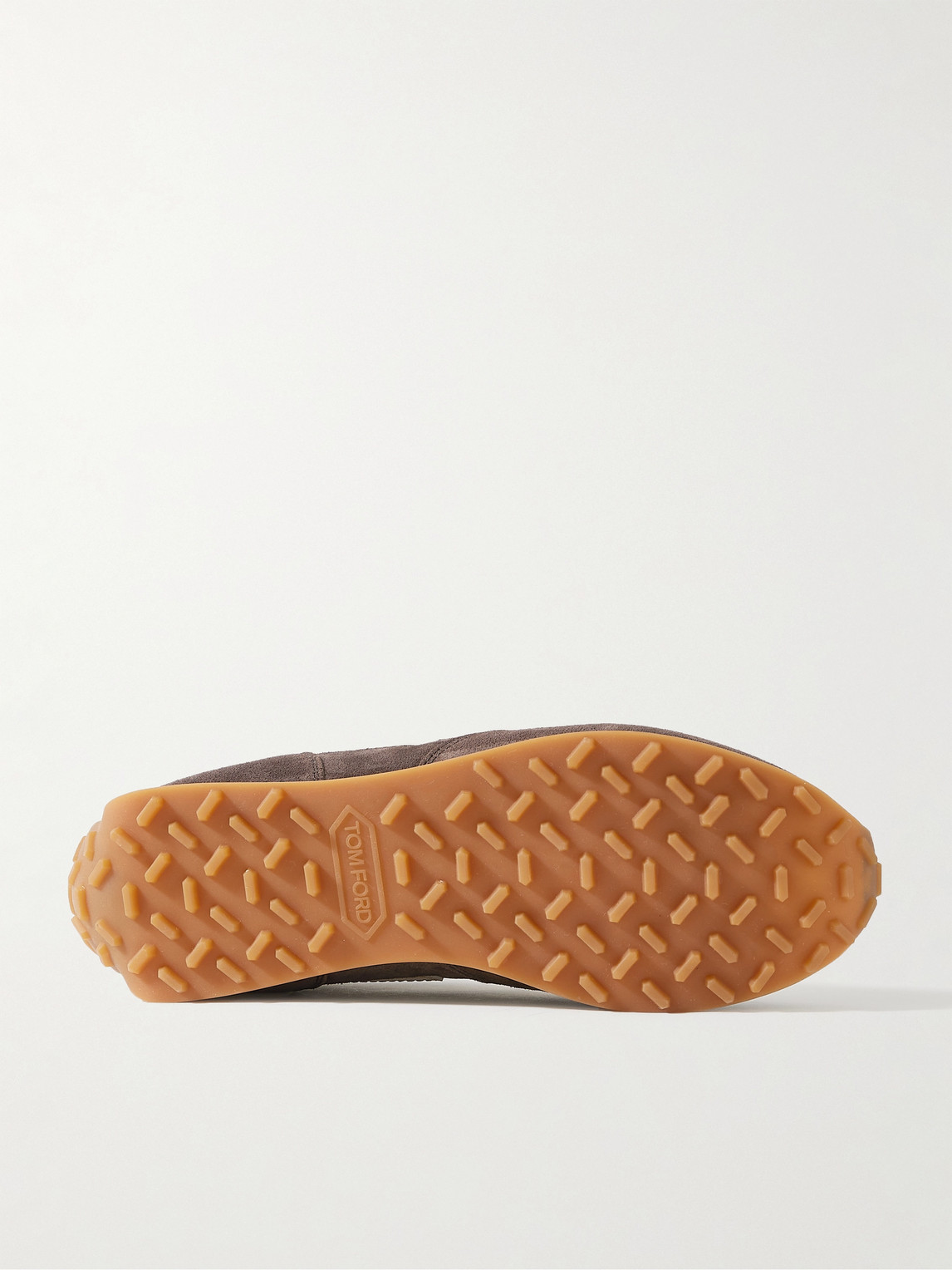 Tom Ford Mick Leather-trimmed Suede And Mesh Sneakers In Brown