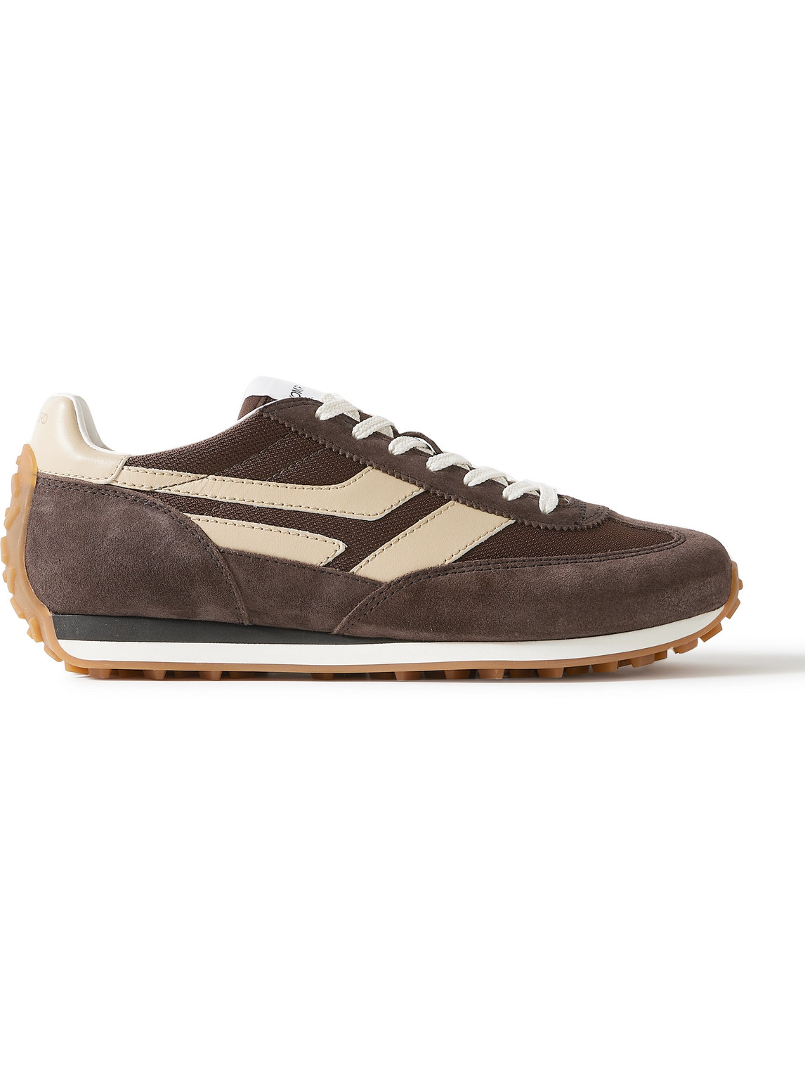 Tom Ford Mick Leather-trimmed Suede And Mesh Sneakers In Brown