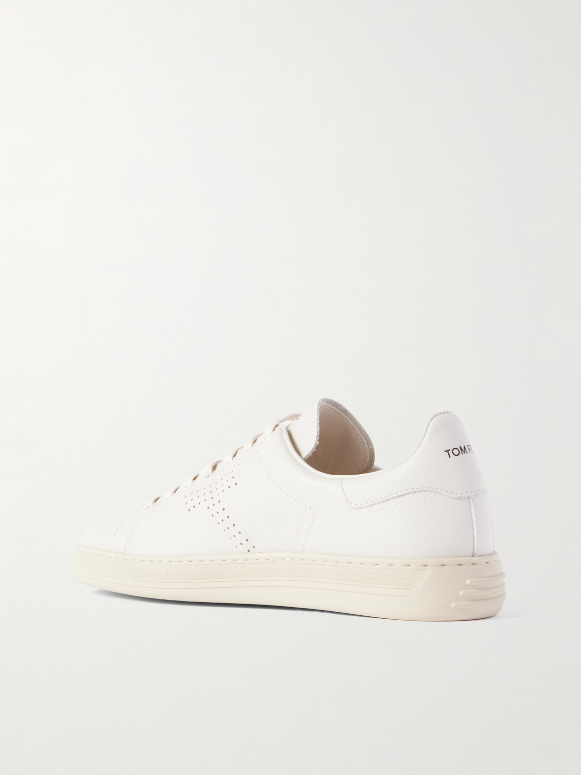 Shop Tom Ford Warwick Full-grain Leather Sneakers In White