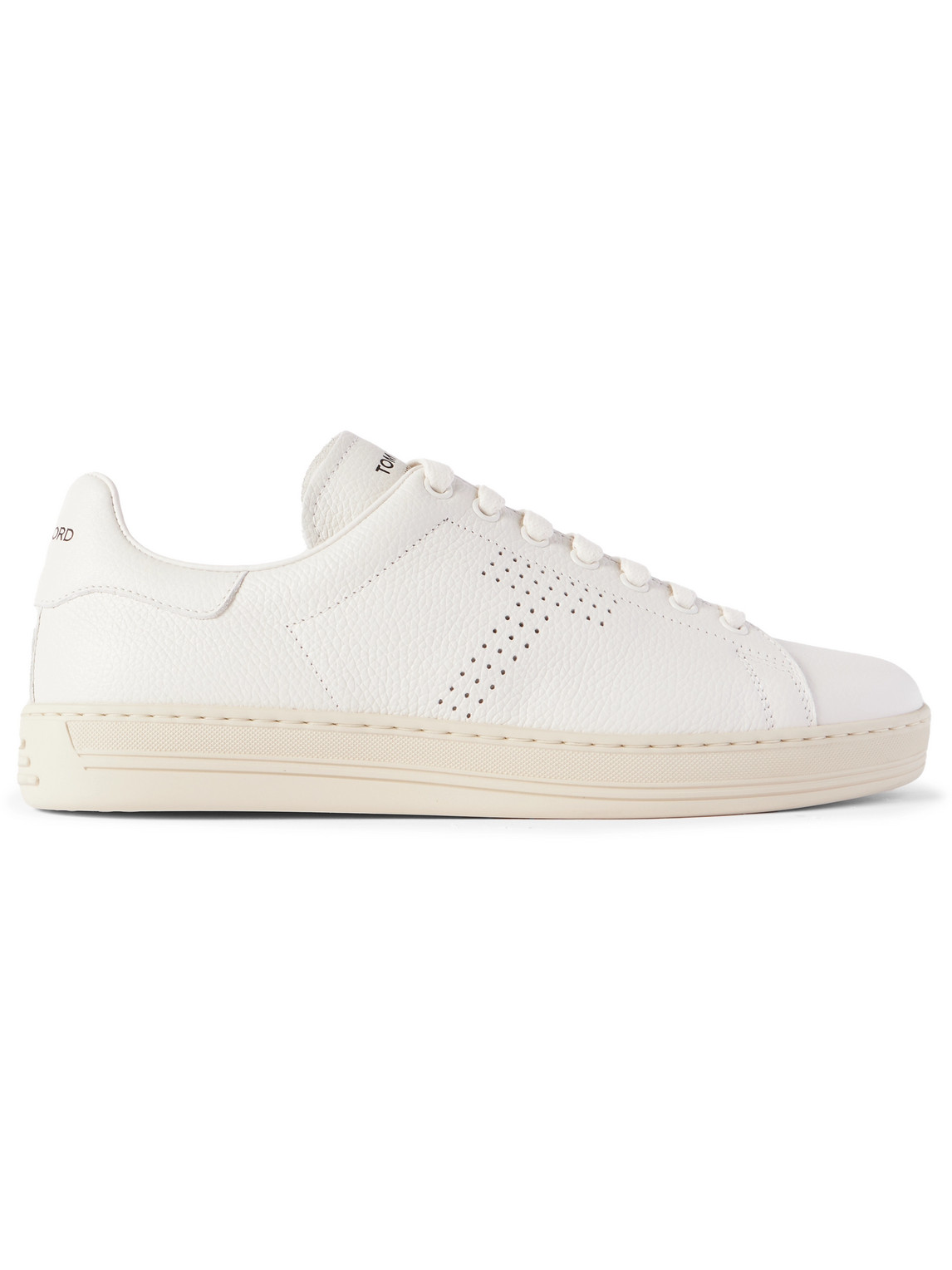 Shop Tom Ford Warwick Full-grain Leather Sneakers In White