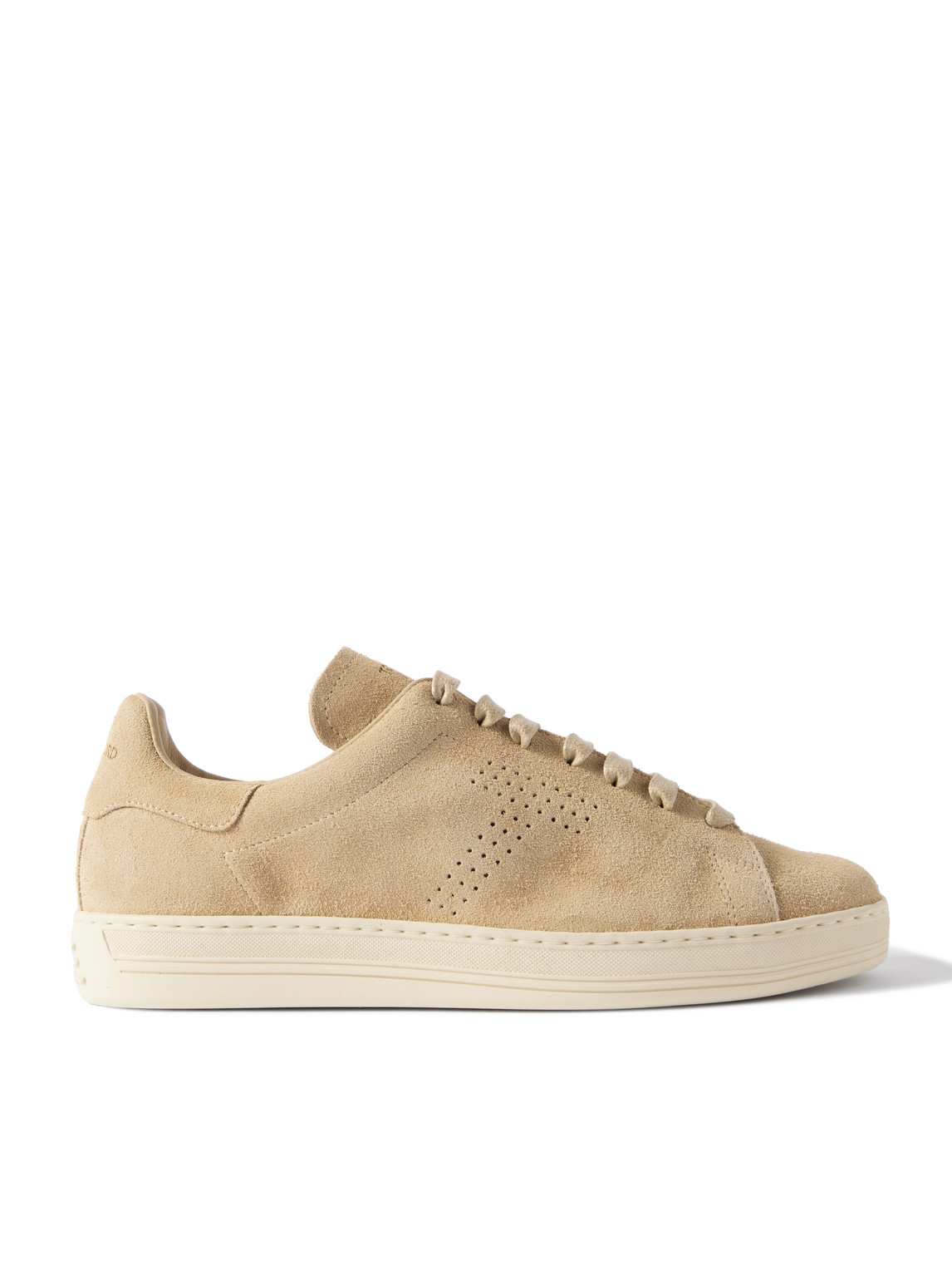 Tom Ford Warwick Perforated Suede Sneakers In Neutrals
