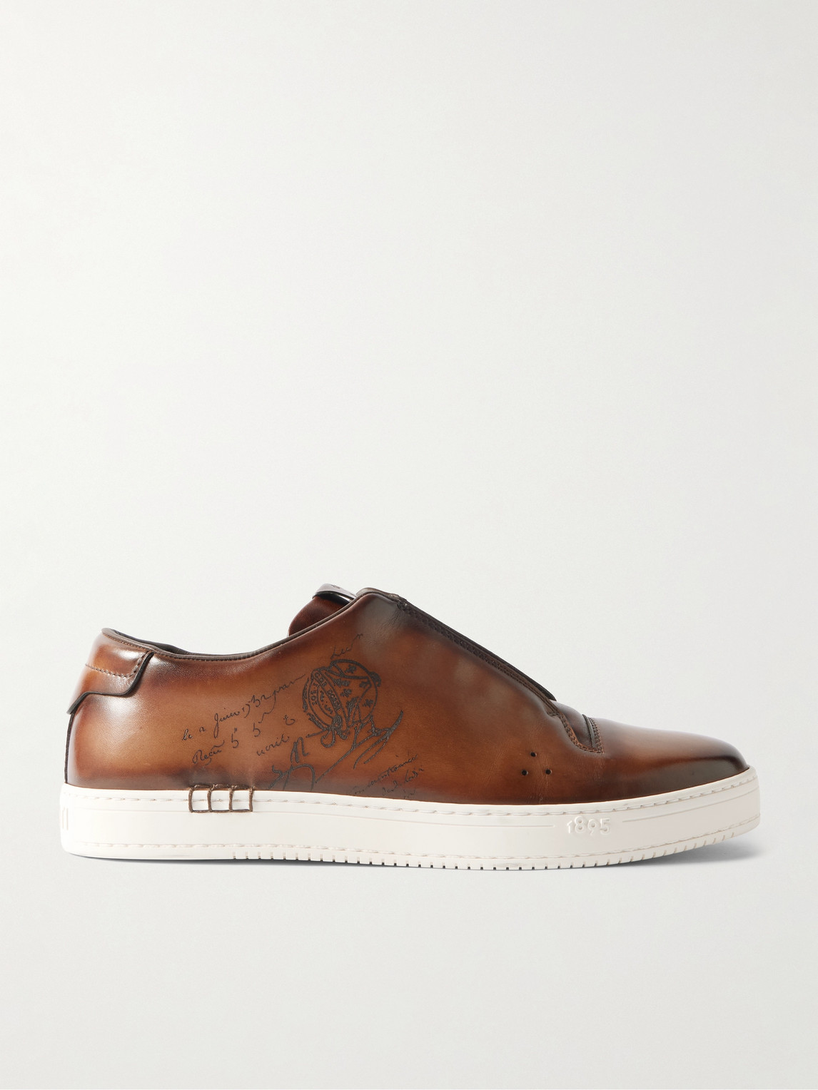 Berluti Playtime Scritto Venezia Leather Slip-On Sneakers - Men
