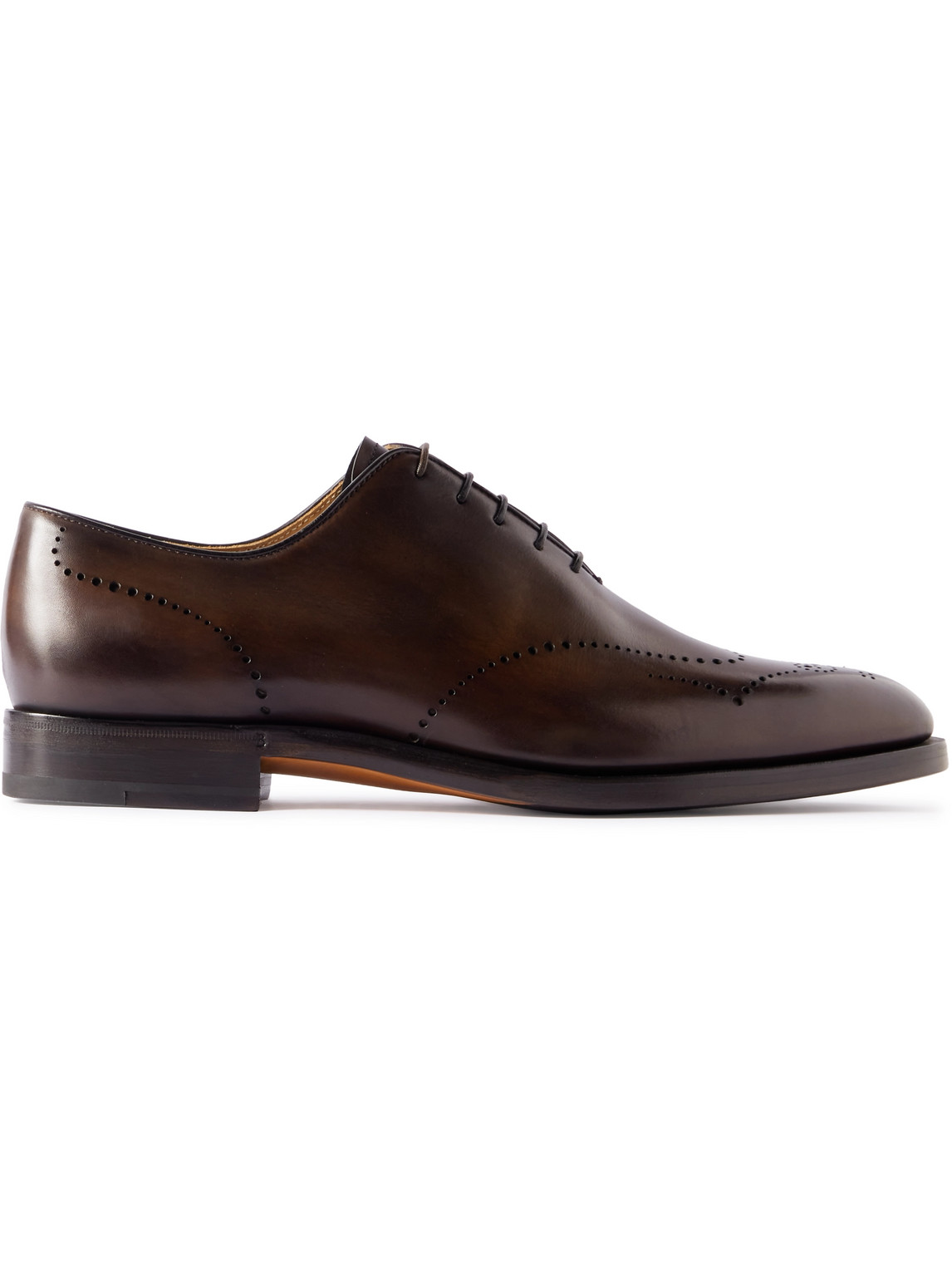 Berluti Ajouré Venezia Leather Oxford Shoes In Brown