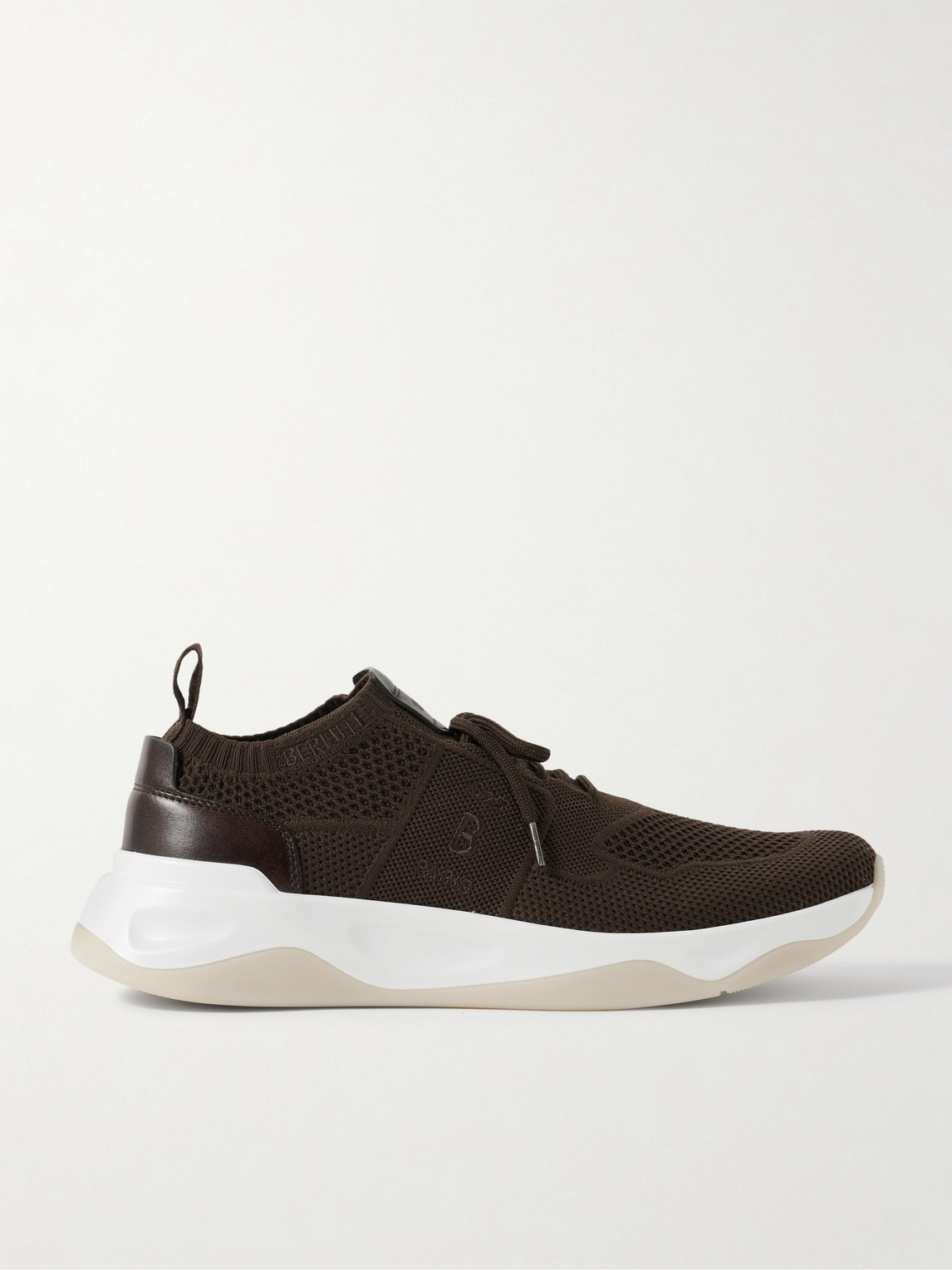 Berluti Shadow Venezia Leather-Trimmed Stretch-Knit Sneakers - Men