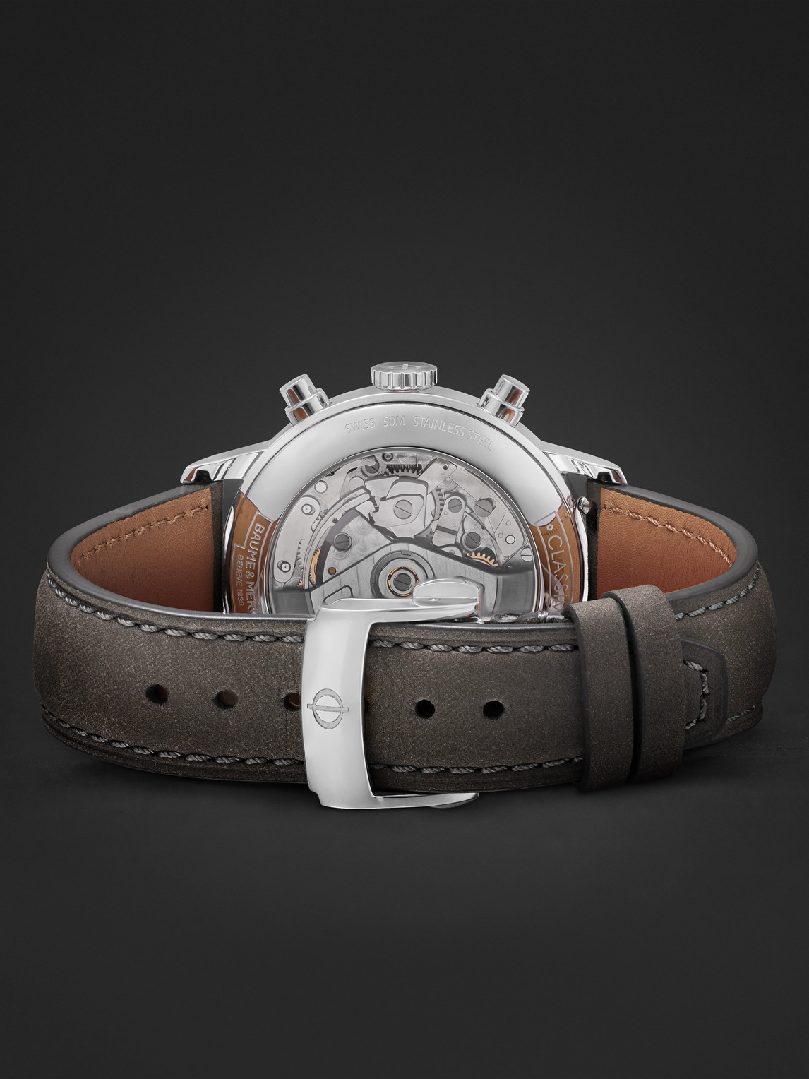  Baume & Mercier - Classima Automatic Chronograph 42mm Stainless Steel And Leather Watch, Ref. No. 10783 - Men - Green 