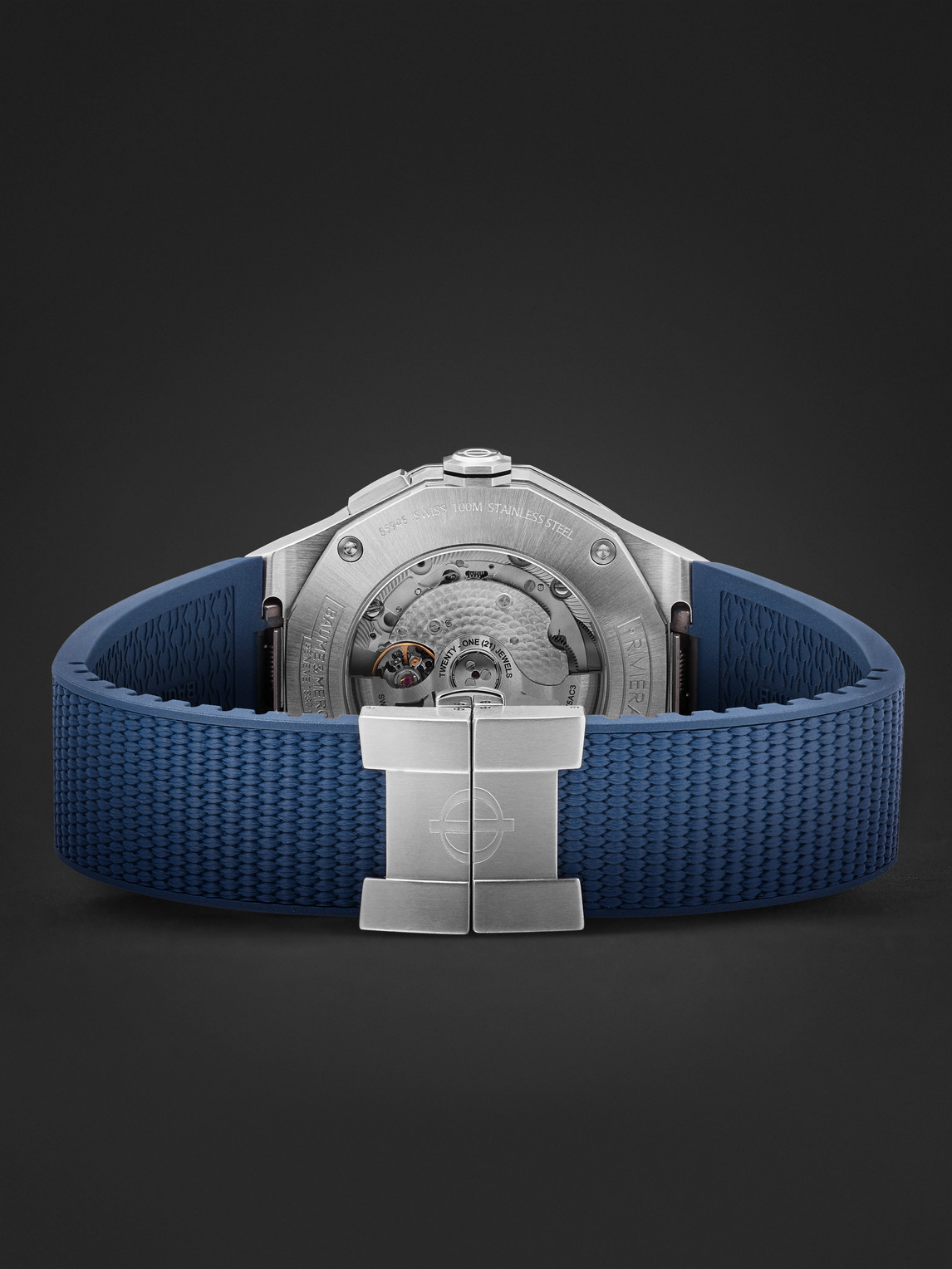  Baume & Mercier - Riviera Baumatic Tideograph Limited Edition Automatic 43mm Stainless Steel, Canvas And Rubber Watch, Ref. No. 10761 - Men - Blue 