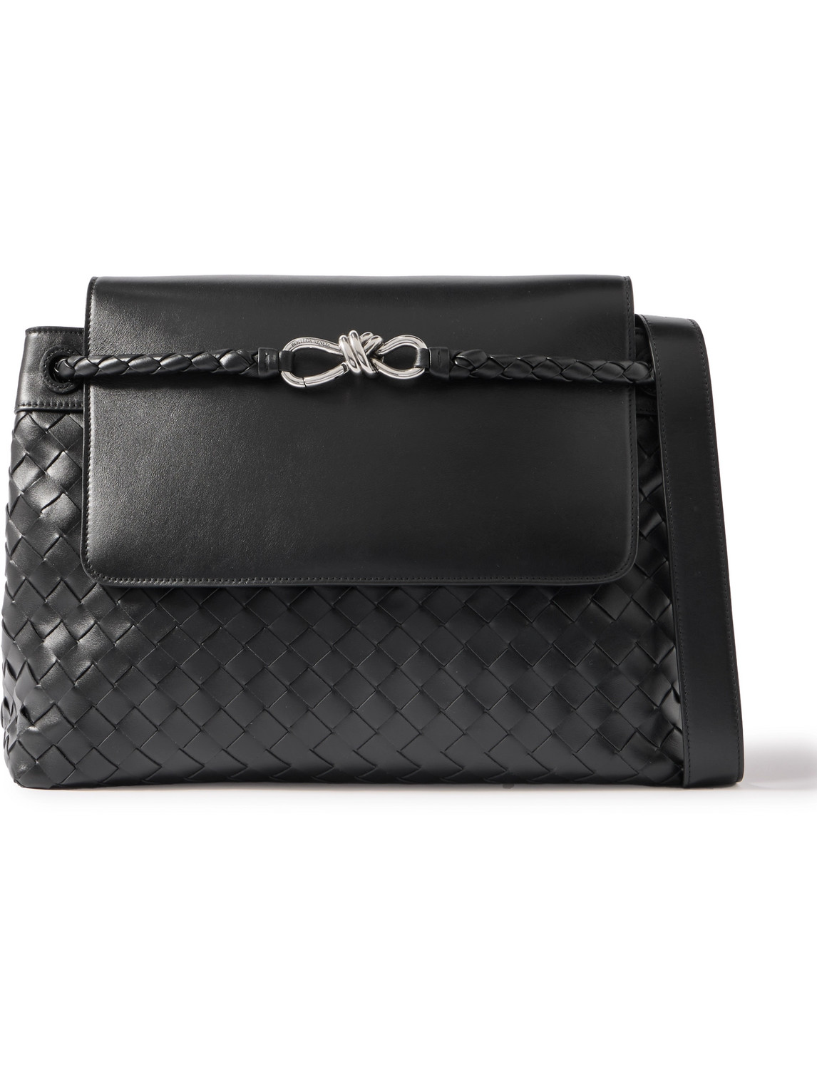 Bottega Veneta Intrecciato Leather Tote Bag In Black