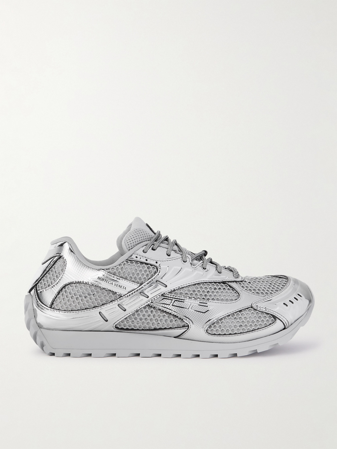 Bottega Veneta Orbit Metallic Rubber and Mesh Sneakers - Men