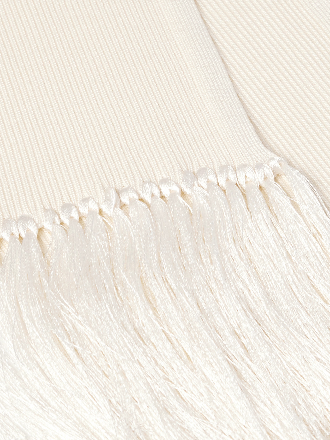 Tom Ford Tasselled Ribbed Silk-blend Scarf In Neutrals