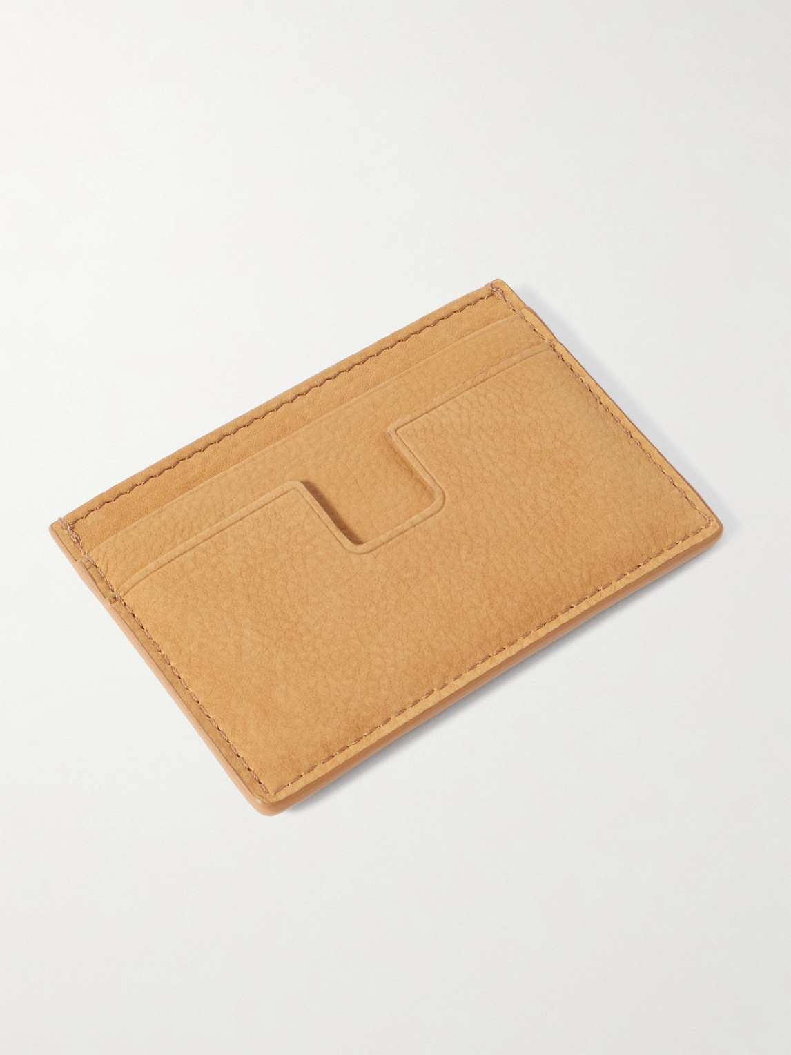 Tom Ford T-line Leather Cardholder In Brown