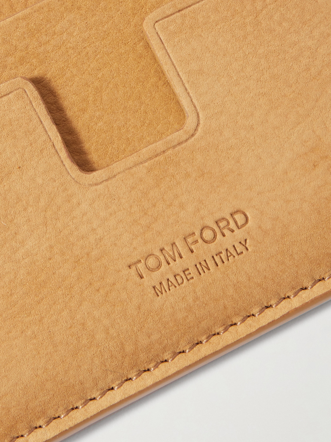 Tom Ford T-line Leather Cardholder In Brown