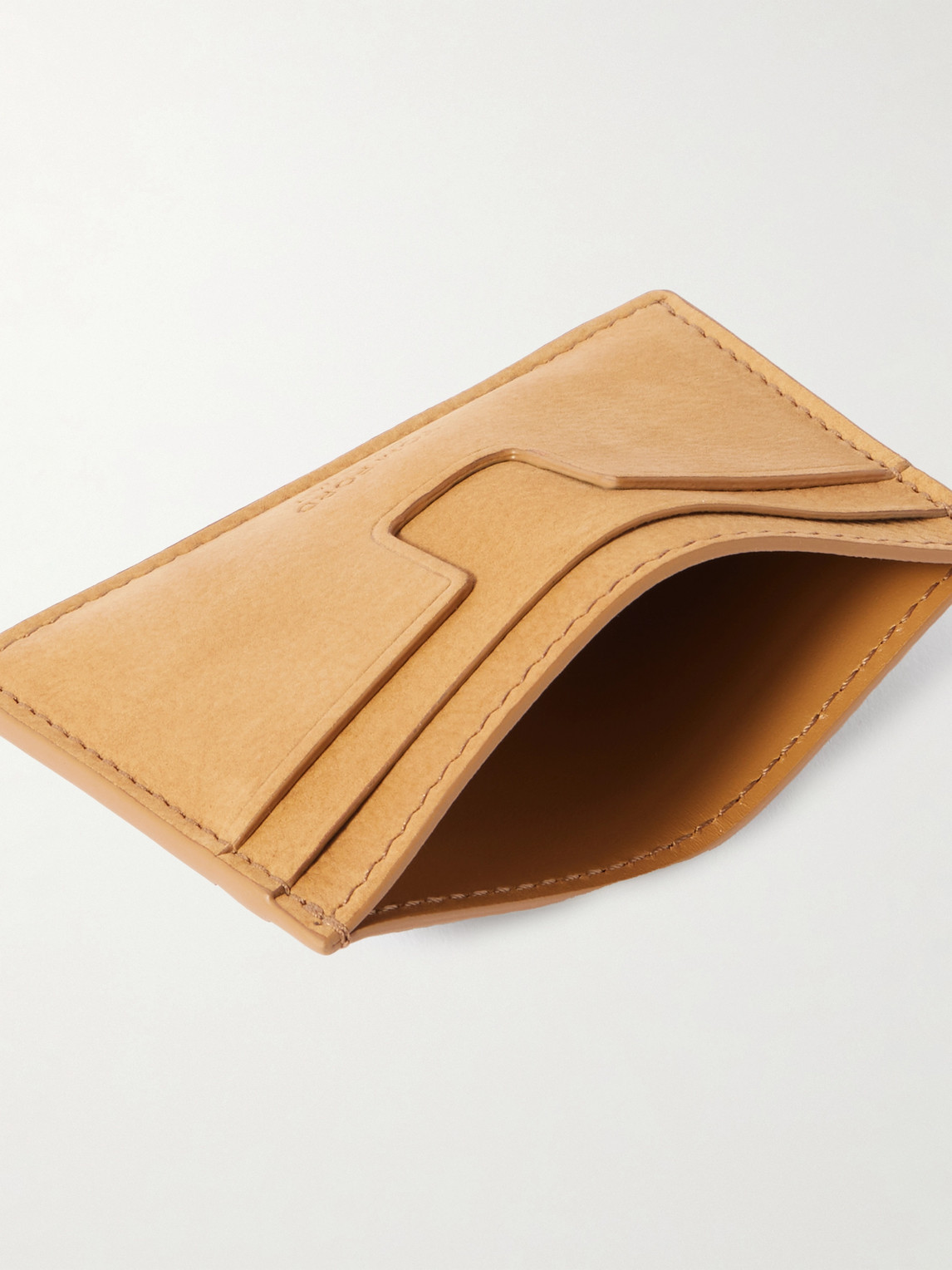 Tom Ford T-line Leather Cardholder In Brown