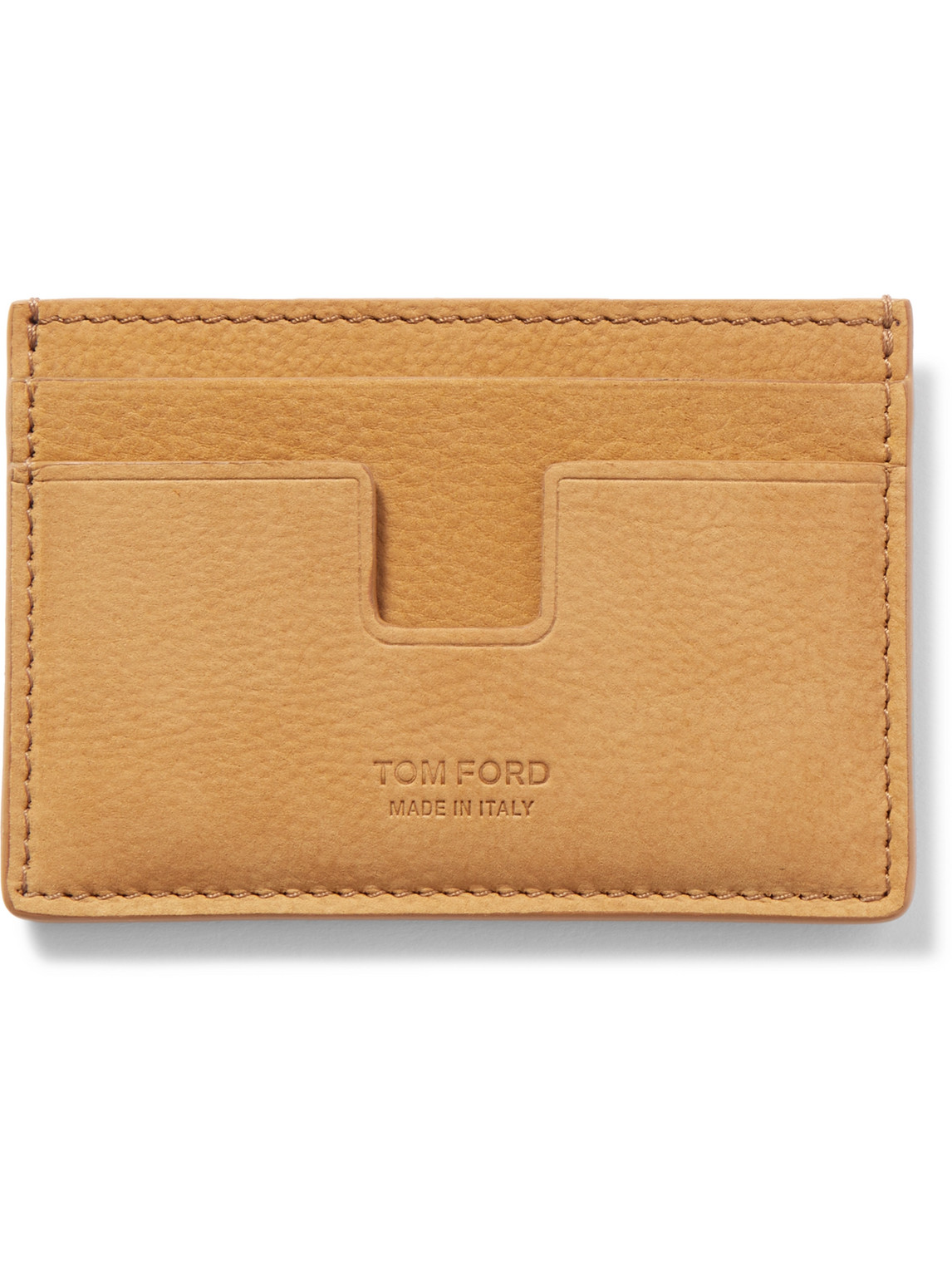 Tom Ford T-line Leather Cardholder In Brown