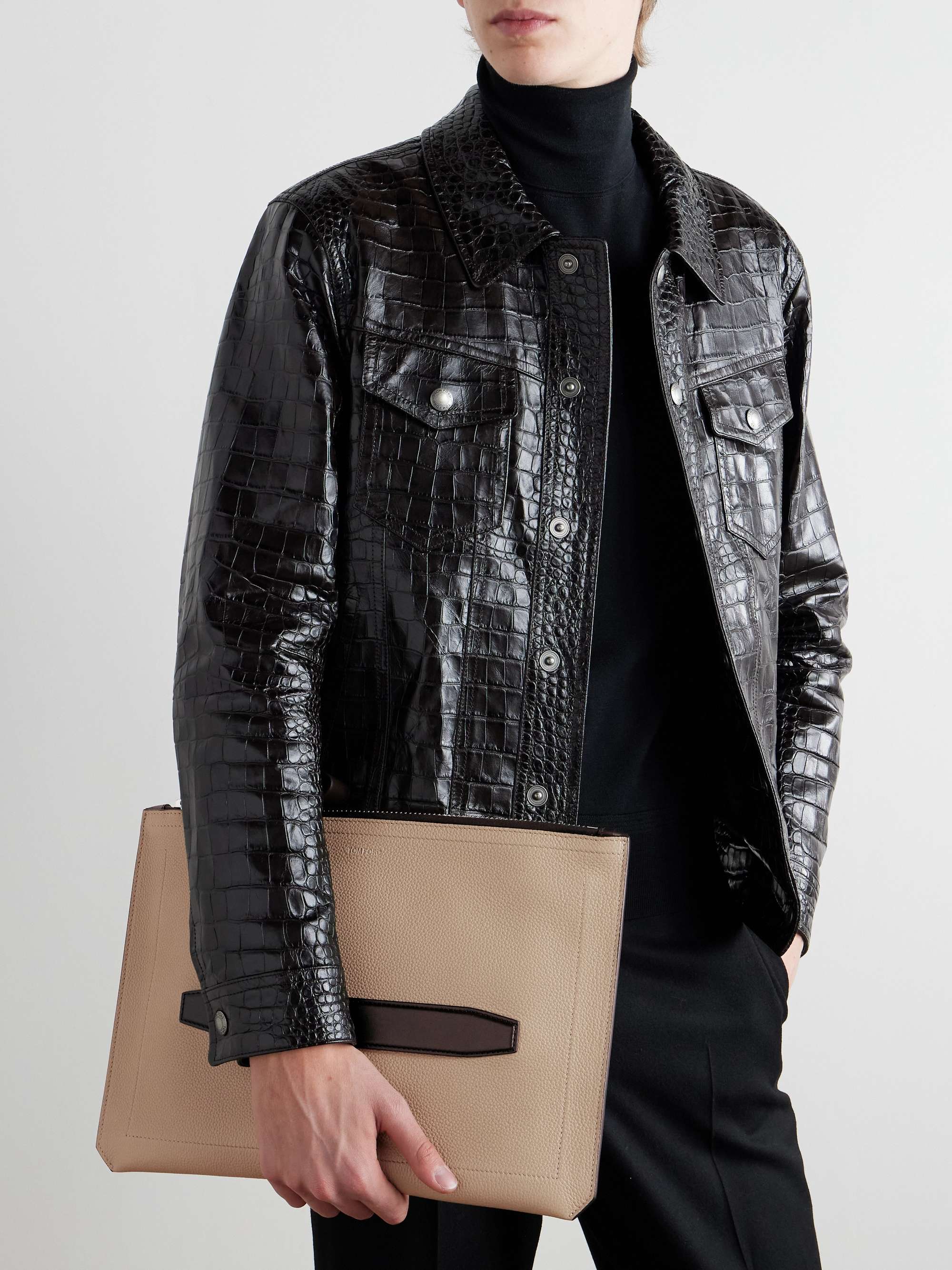 TOM FORD Buckley Pebble-Grain Leather Document Holder