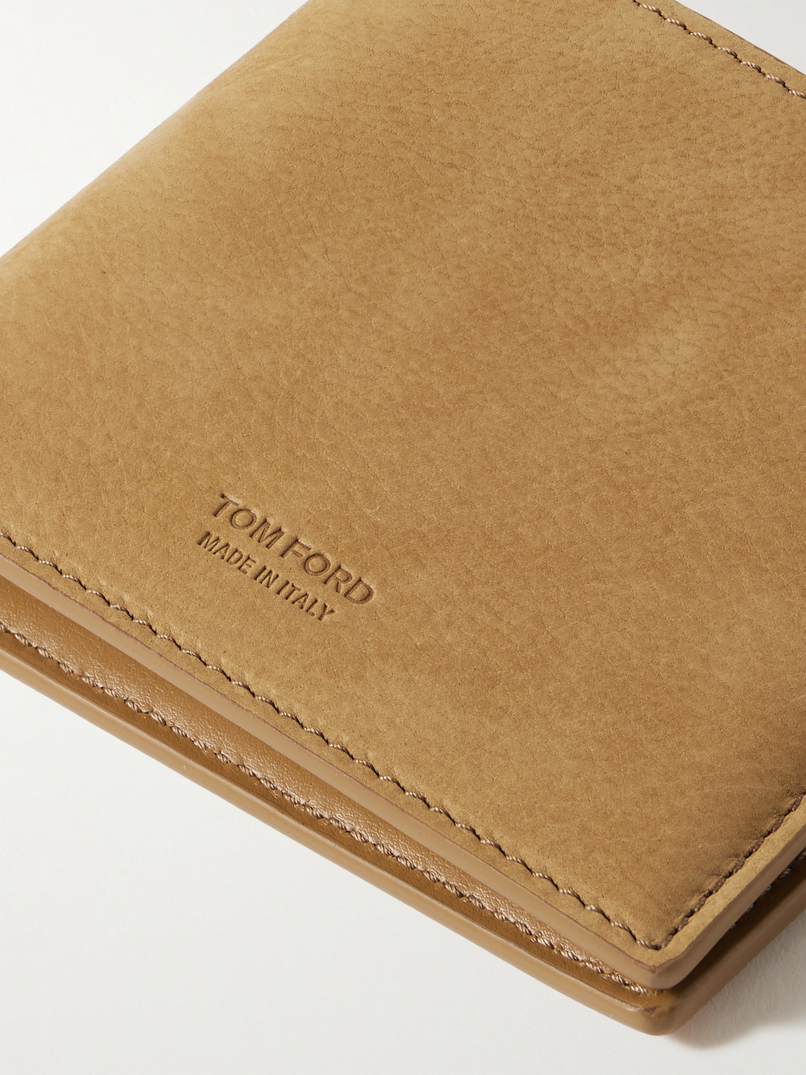 Tom Ford Nubuck Billfold Wallet In Neutrals