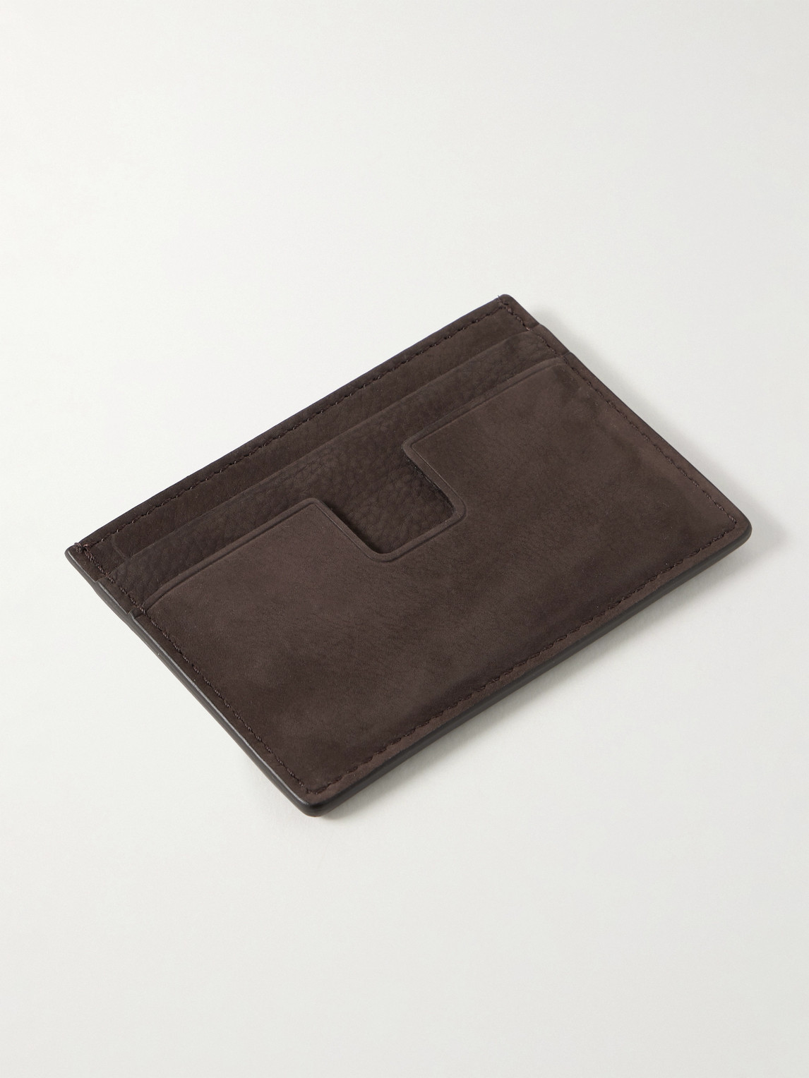 Tom Ford Nubuck Cardholder In Brown