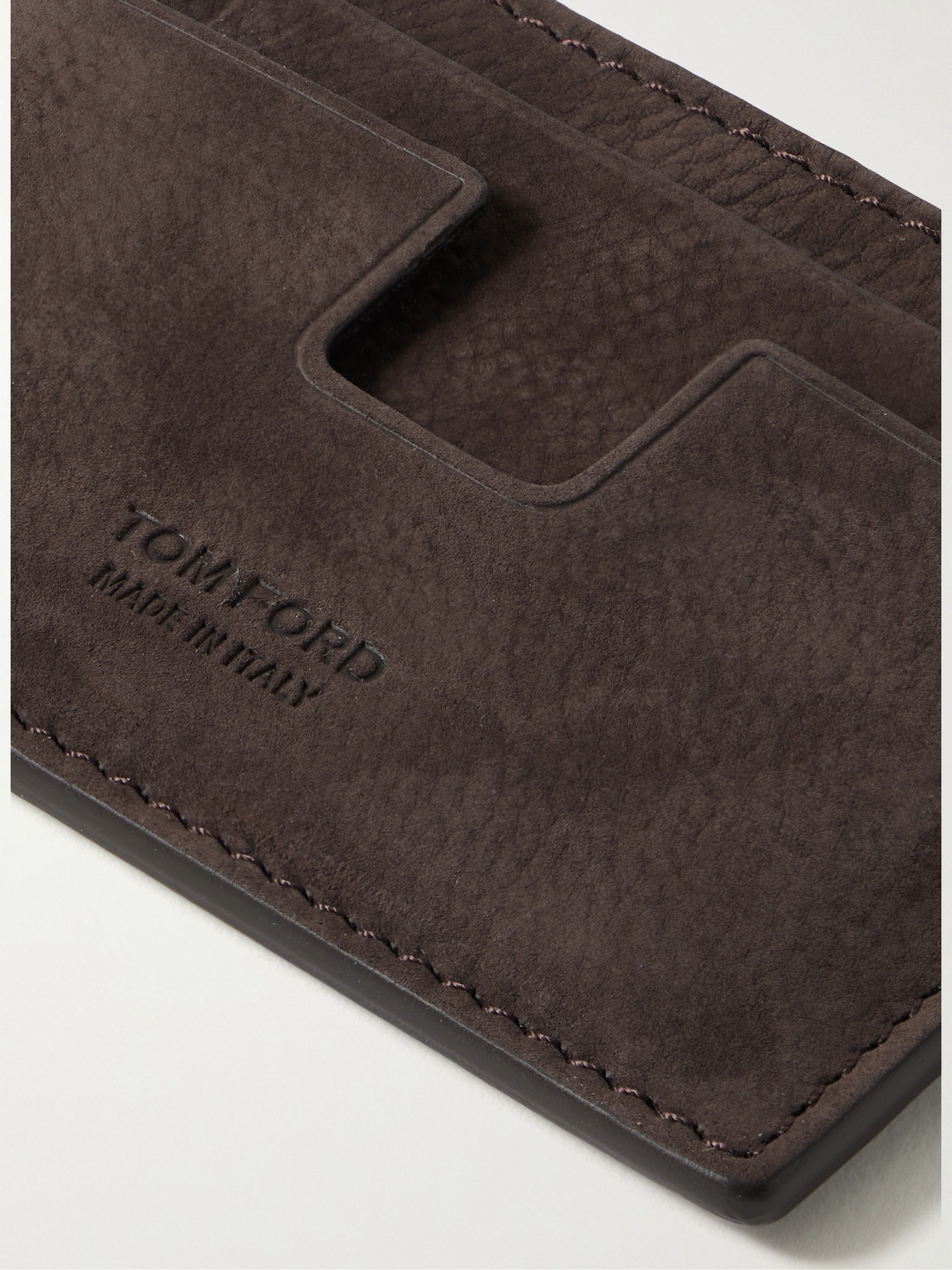 Tom Ford Nubuck Cardholder In Brown