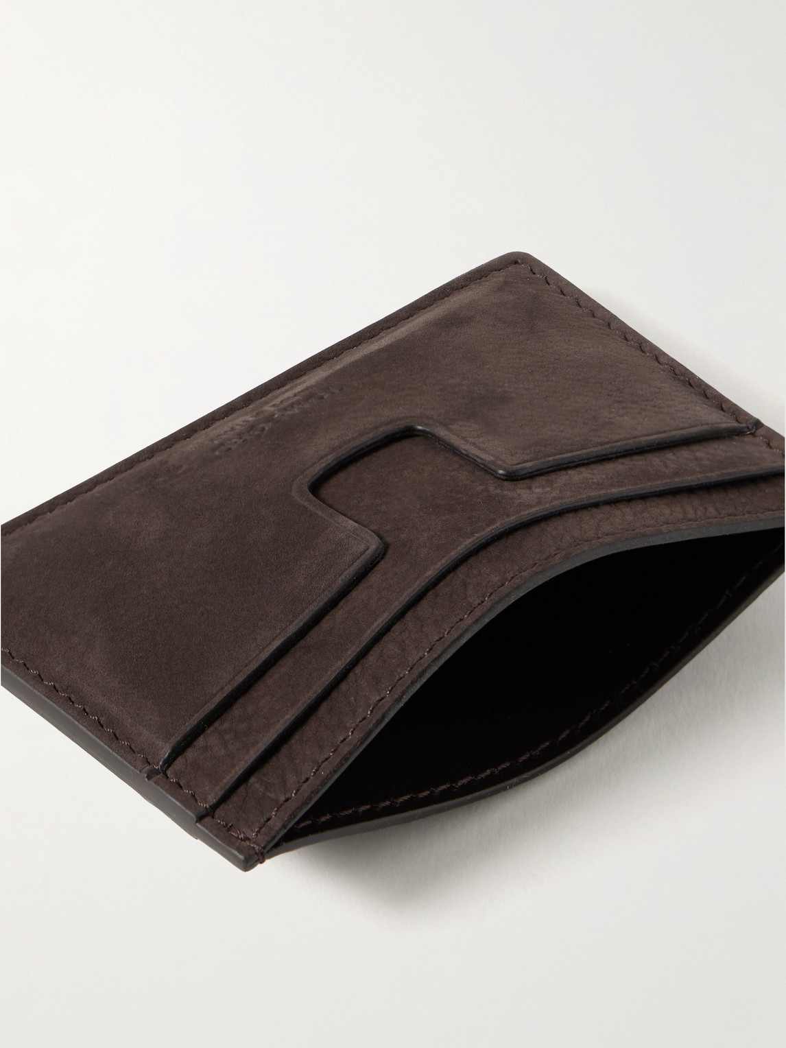 Tom Ford Nubuck Cardholder In Brown