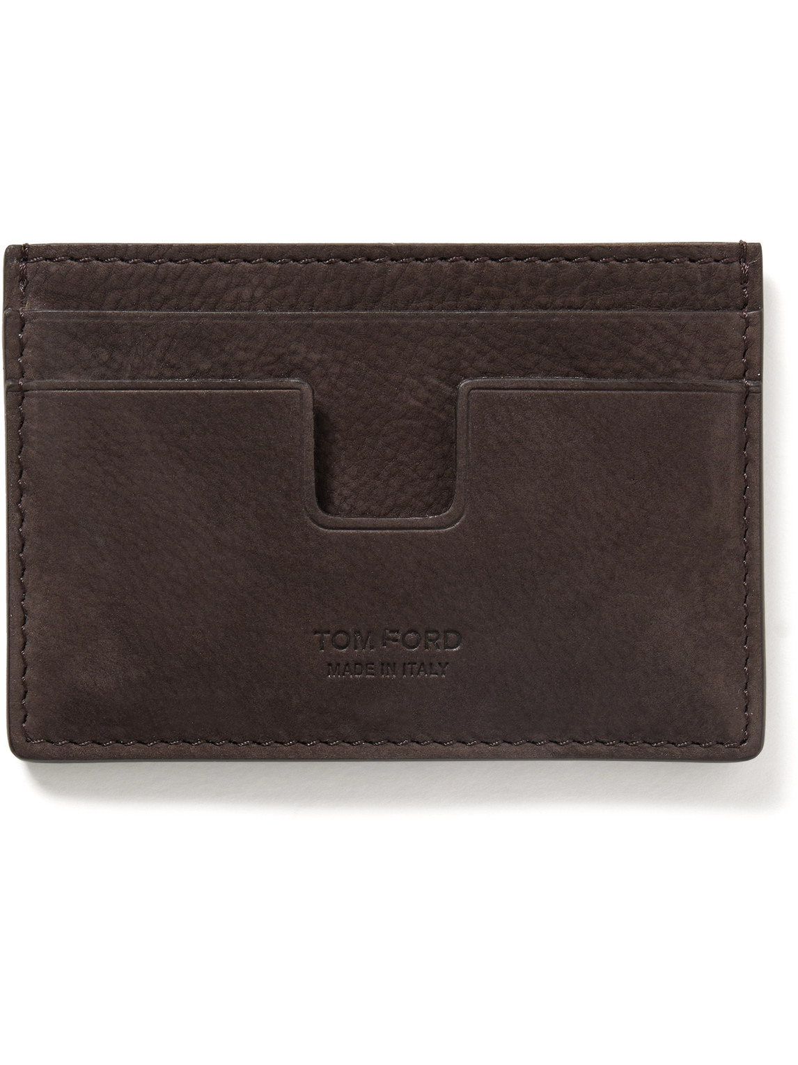 Tom Ford Nubuck Cardholder In Burgundy