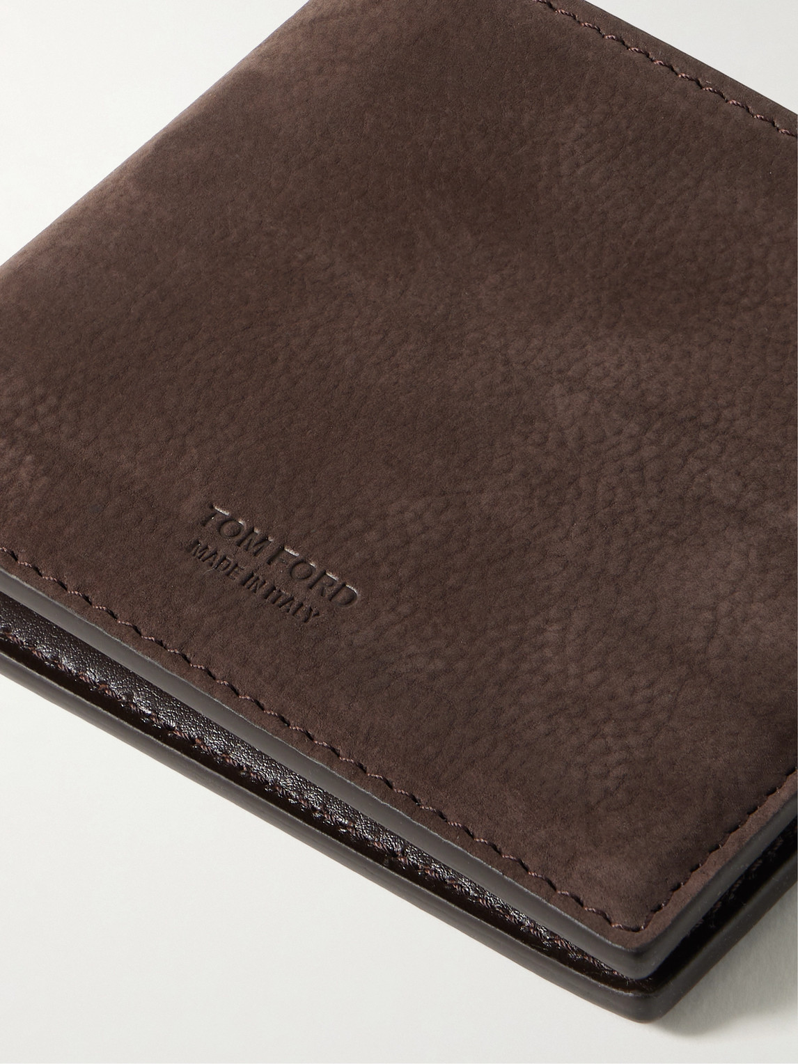 Tom Ford Nubuck Billfold Wallet In Brown