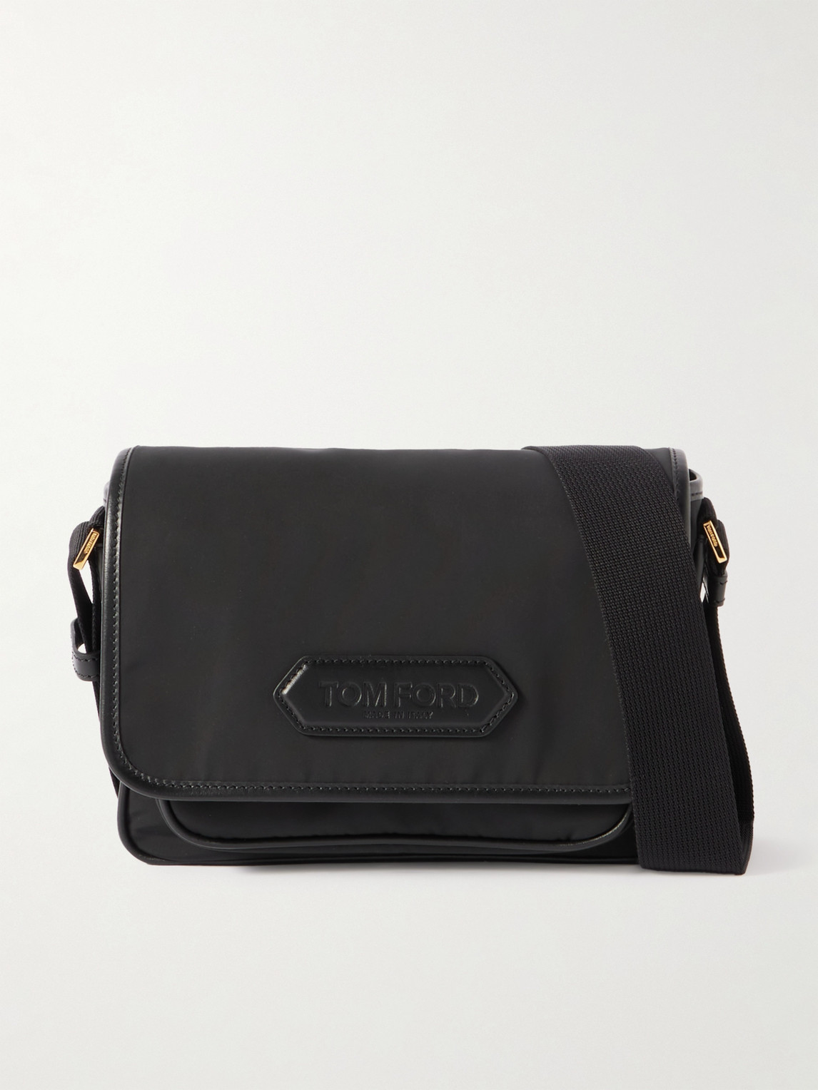 Tom Ford Leather-Trimmed Recycled-Nylon Messenger Bag - Men