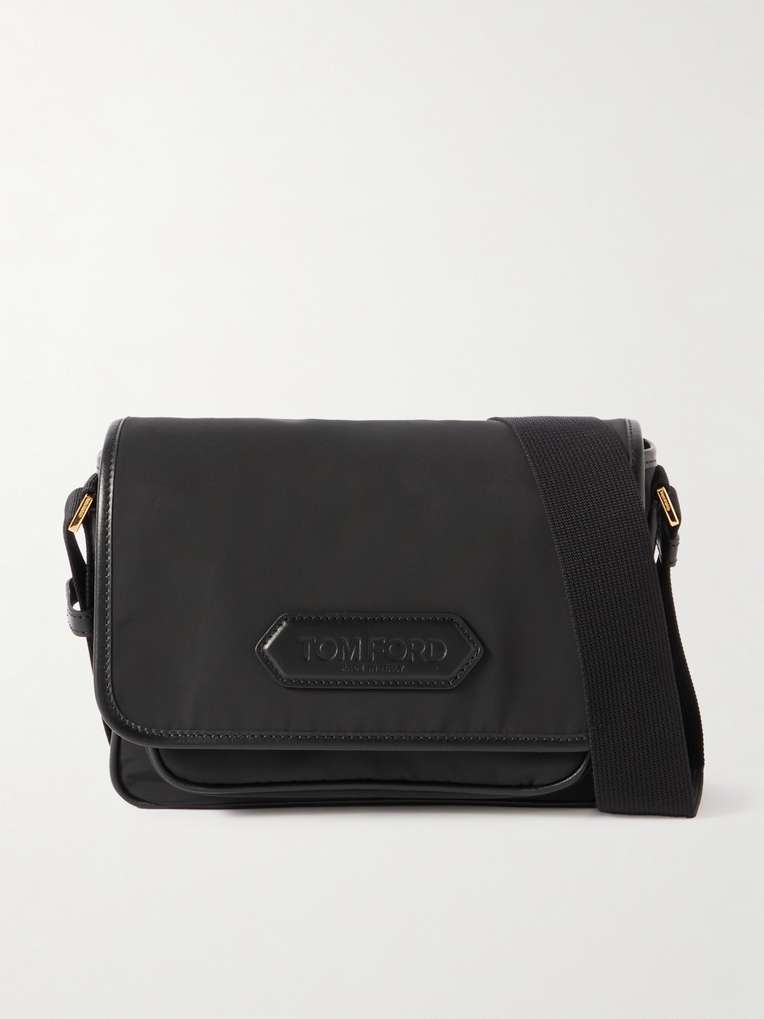 Tom Ford — Leather-Trimmed Recycled-Nylon Messenger Bag