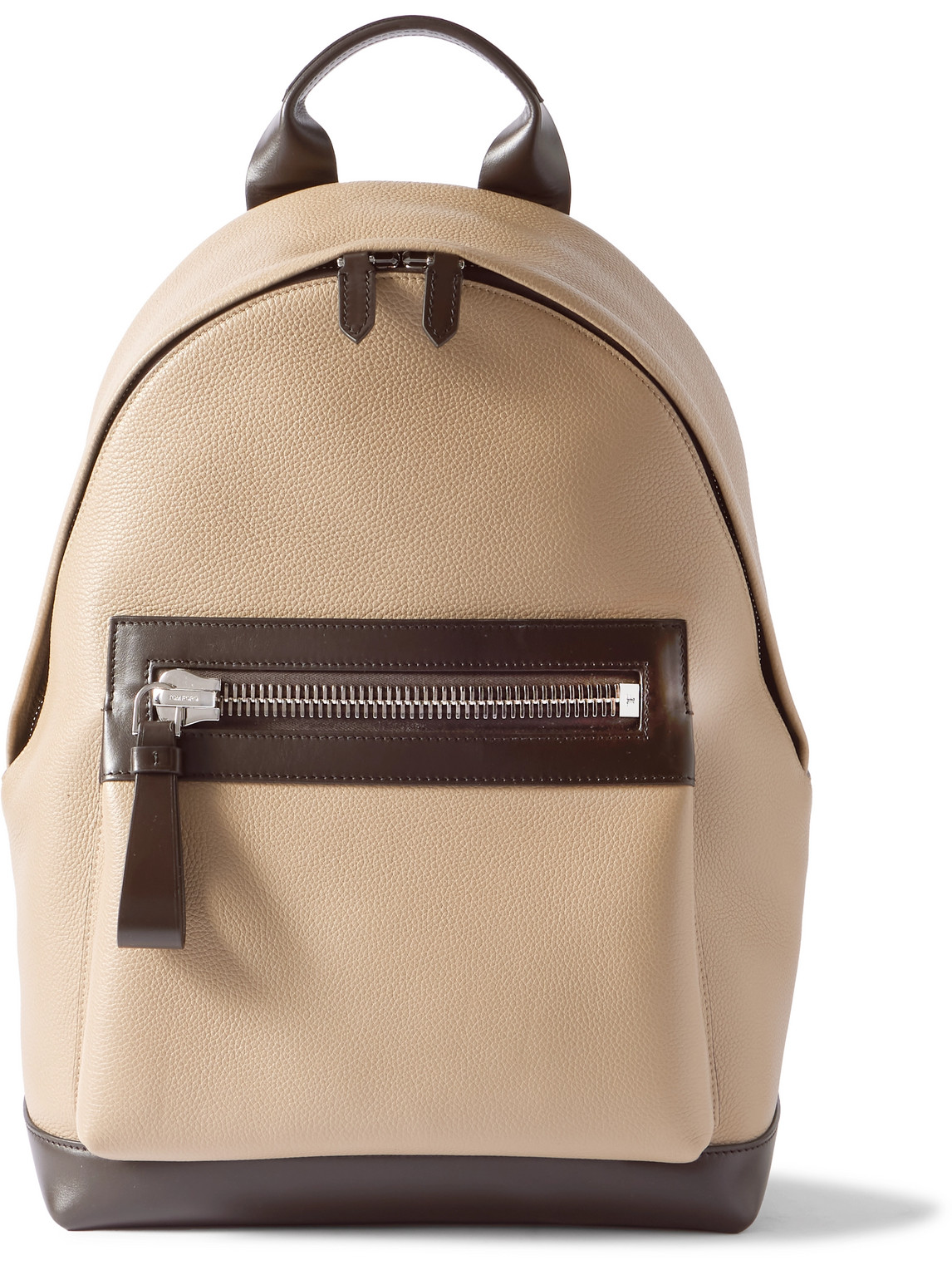 Tom Ford Buckley Two-tone Full-grain Leather Backpack In Neutrals