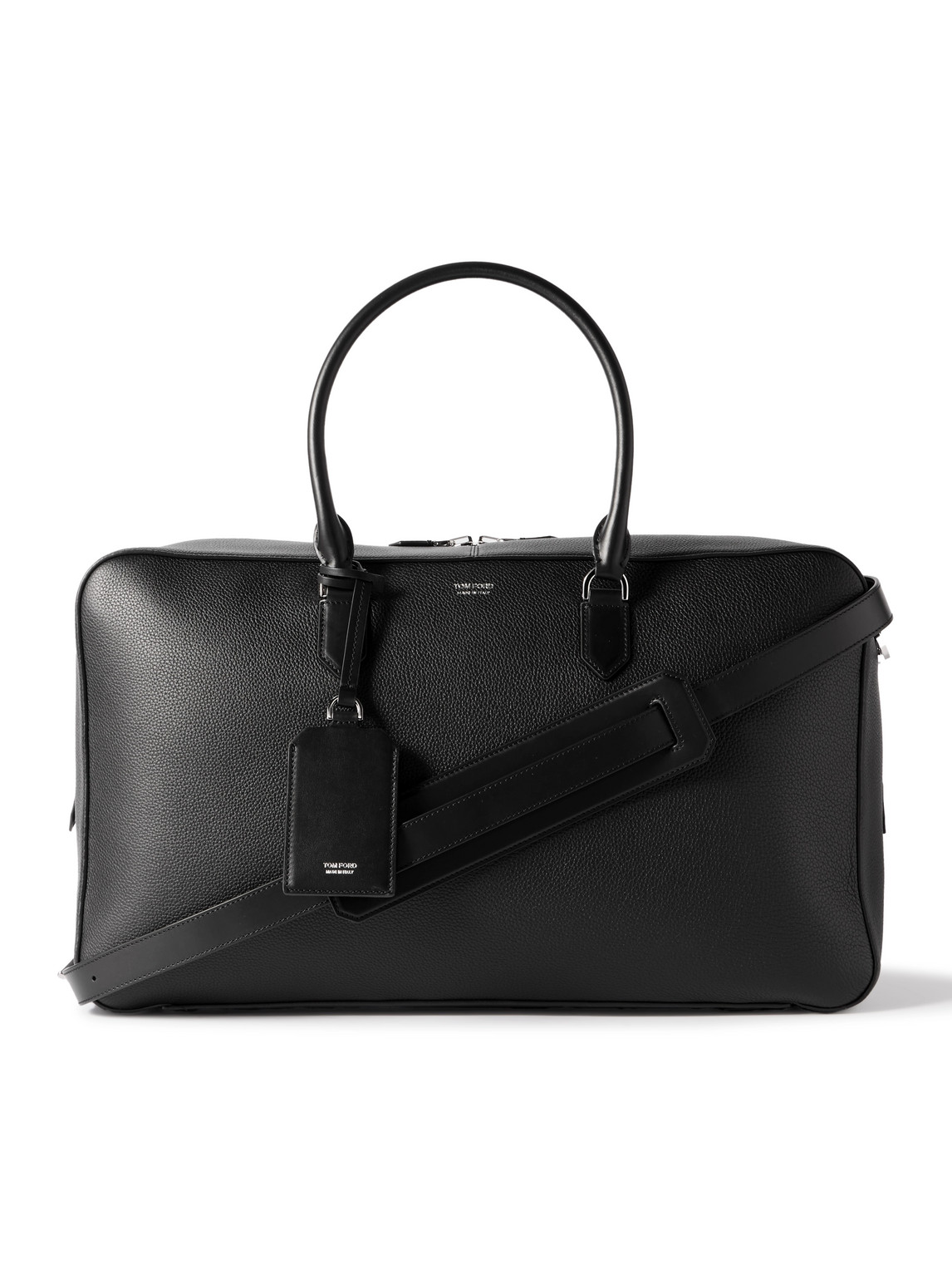 Tom Ford Elliot Full-grain Leather Weekend Bag In Black