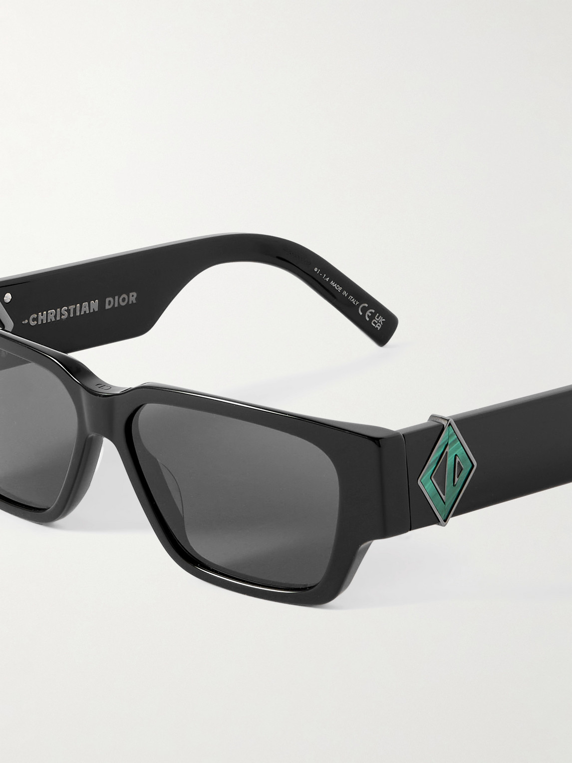 Dior Cd Diamond S5i Square-frame Acetate And Malachite Sunglasses In Black