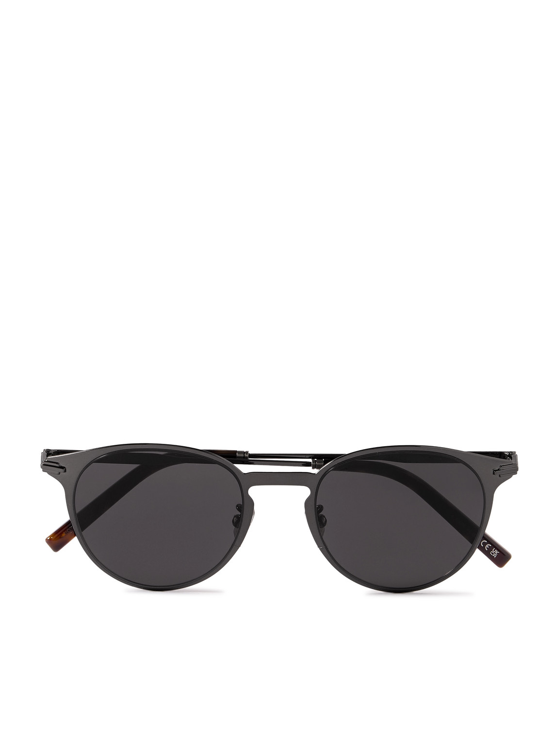 Dior Blacksuit R8u Round-frame Gunmetal Sunglasses In Black