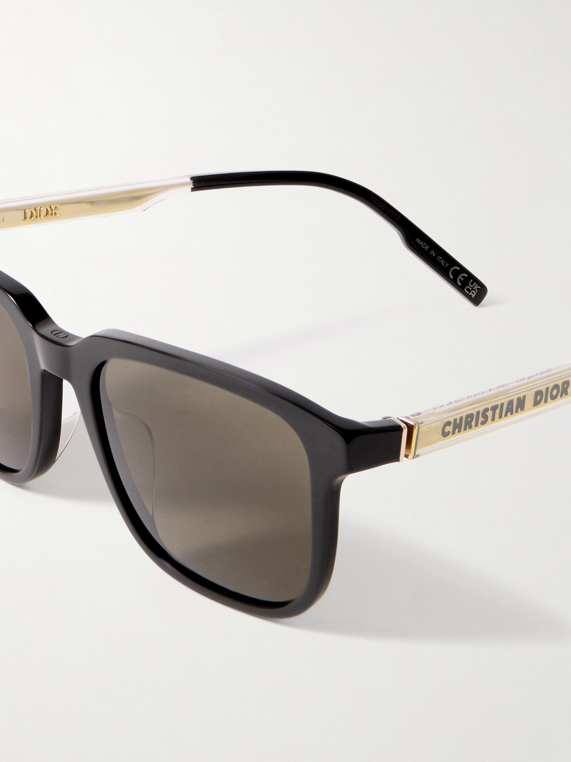Dior Tag Su Square-frame Acetate And Gold-tone Sunglasses In Black