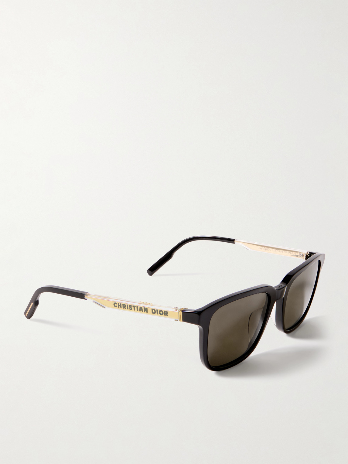 Dior Tag Su Square-frame Acetate And Gold-tone Sunglasses In Black