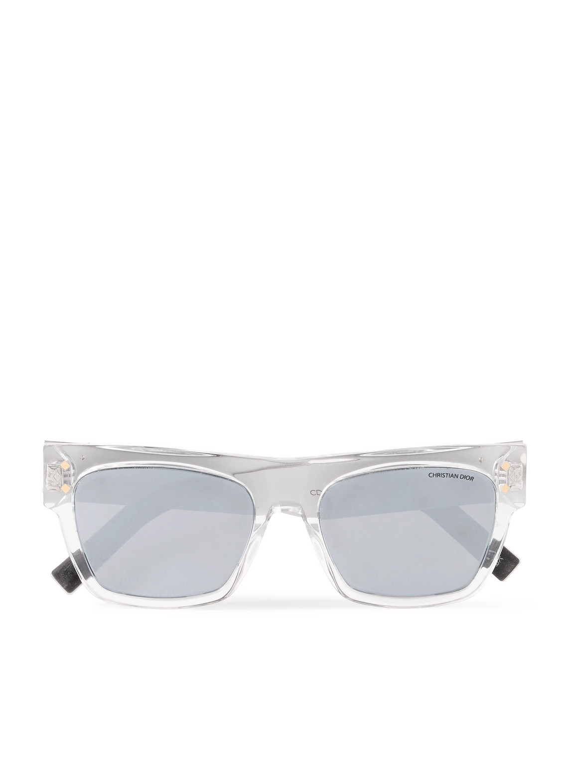 Dior Cd Diamond S8i Square-frame Acetate And Monogrammed Silver-tone Sunglasses