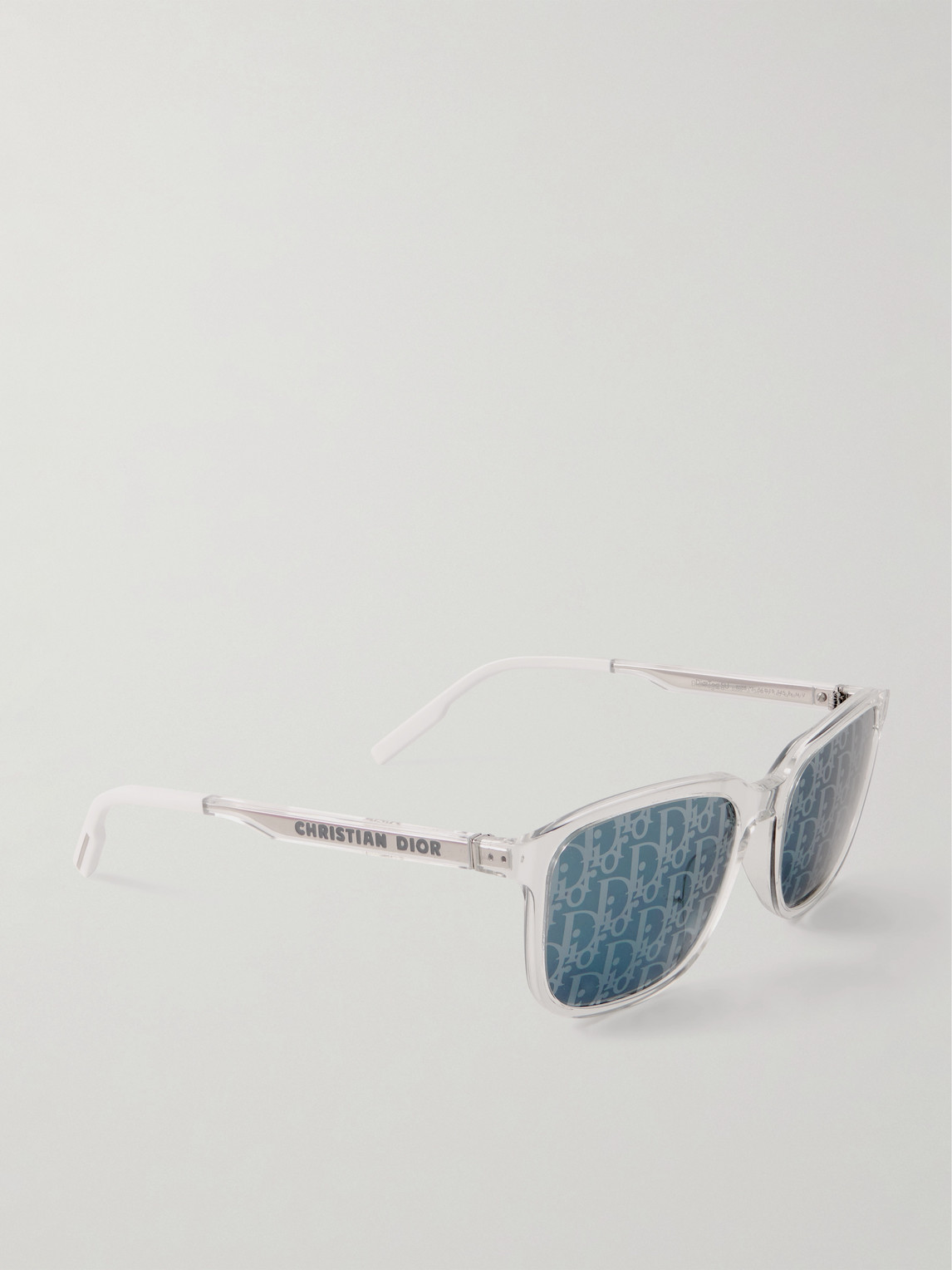 Dior Tag Su Square-frame Acetate And Silver-tone Mirrored Sunglasses In Neutrals