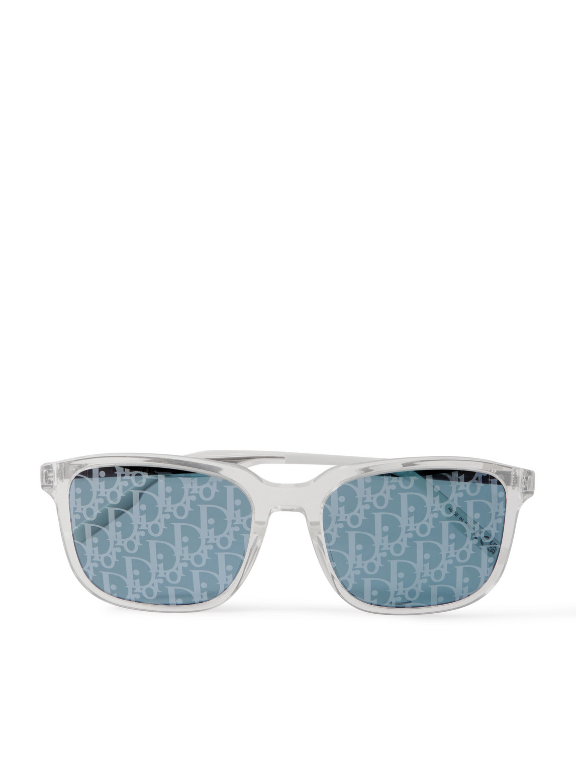 Dior Tag Su Square-frame Acetate And Silver-tone Mirrored Sunglasses In Neutral