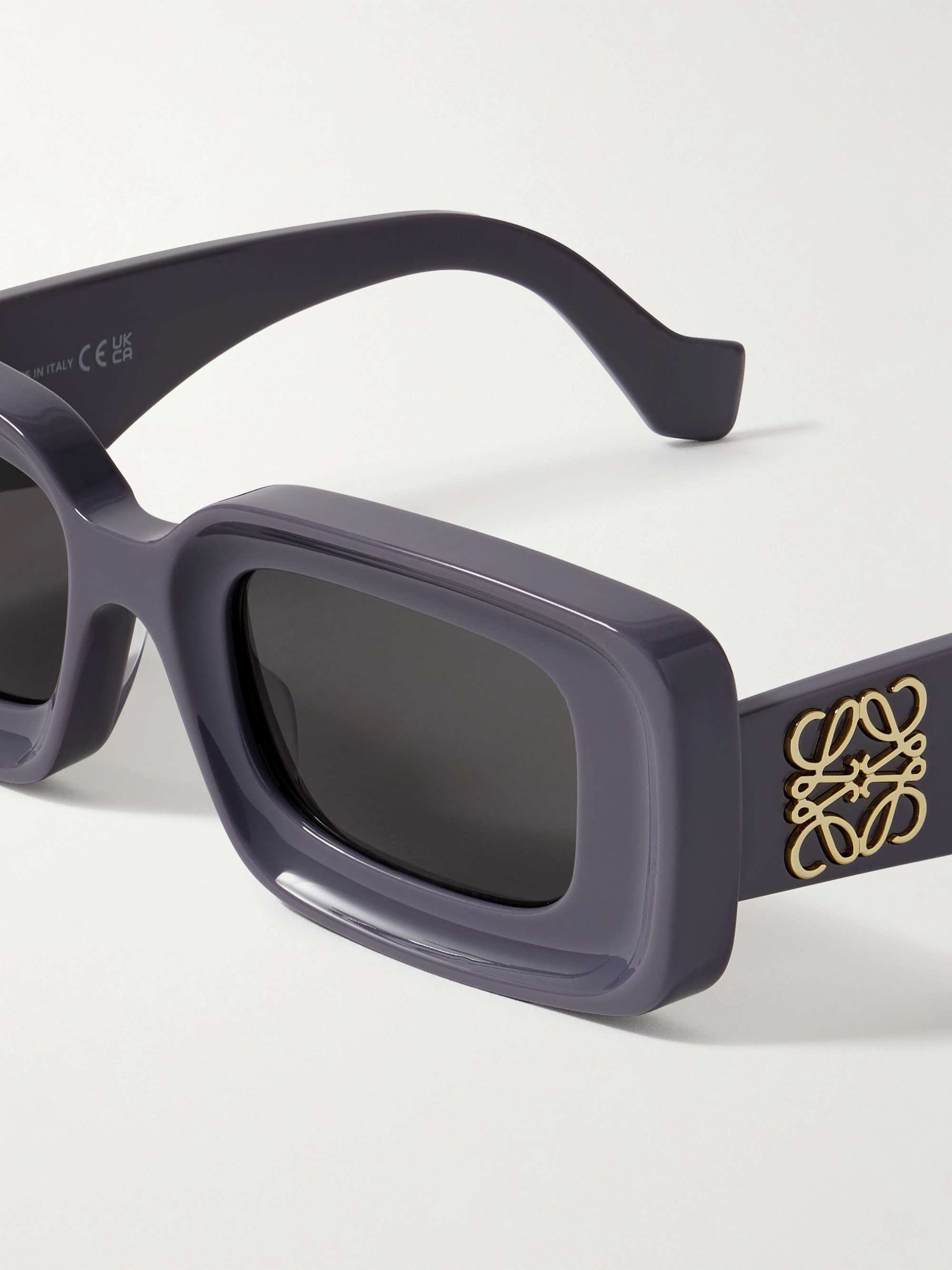 LOEWE EYEWEAR Anagram Rectangular-Frame Tortoiseshell Acetate Sunglasses