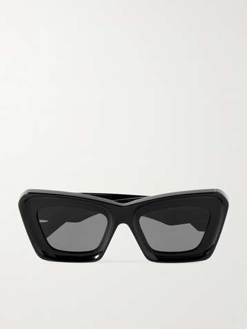 LOEWE EYEWEAR D-Frame Crystal-Embellished Acetate Sunglasses