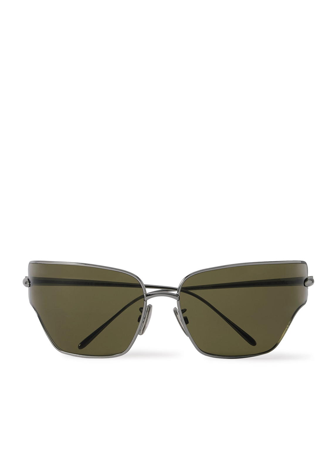 Loewe Wrap-around Silver-tone Sunglasses In Gray