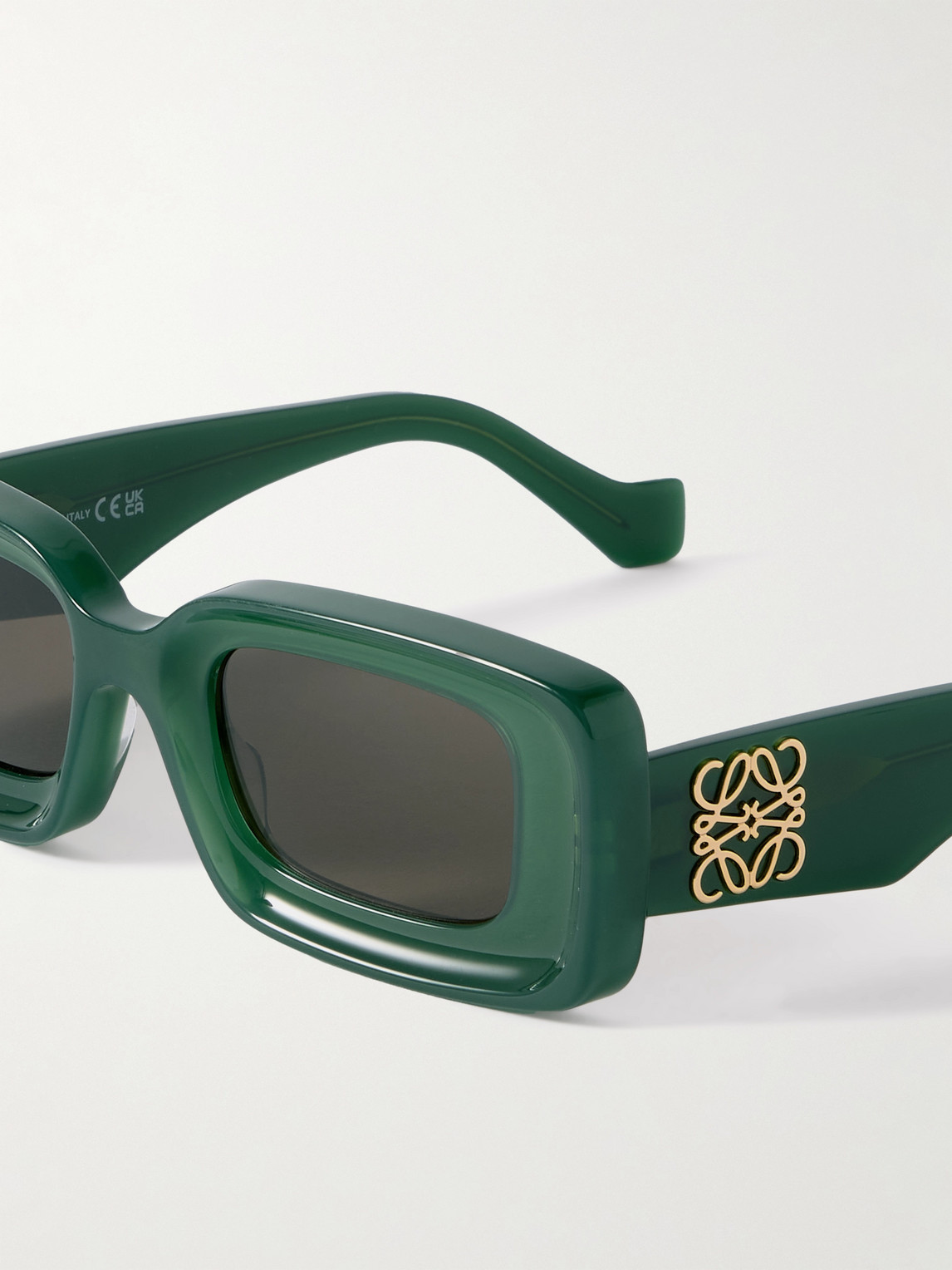 Loewe Anagram Rectangular-frame Acetate Sunglasses In Green