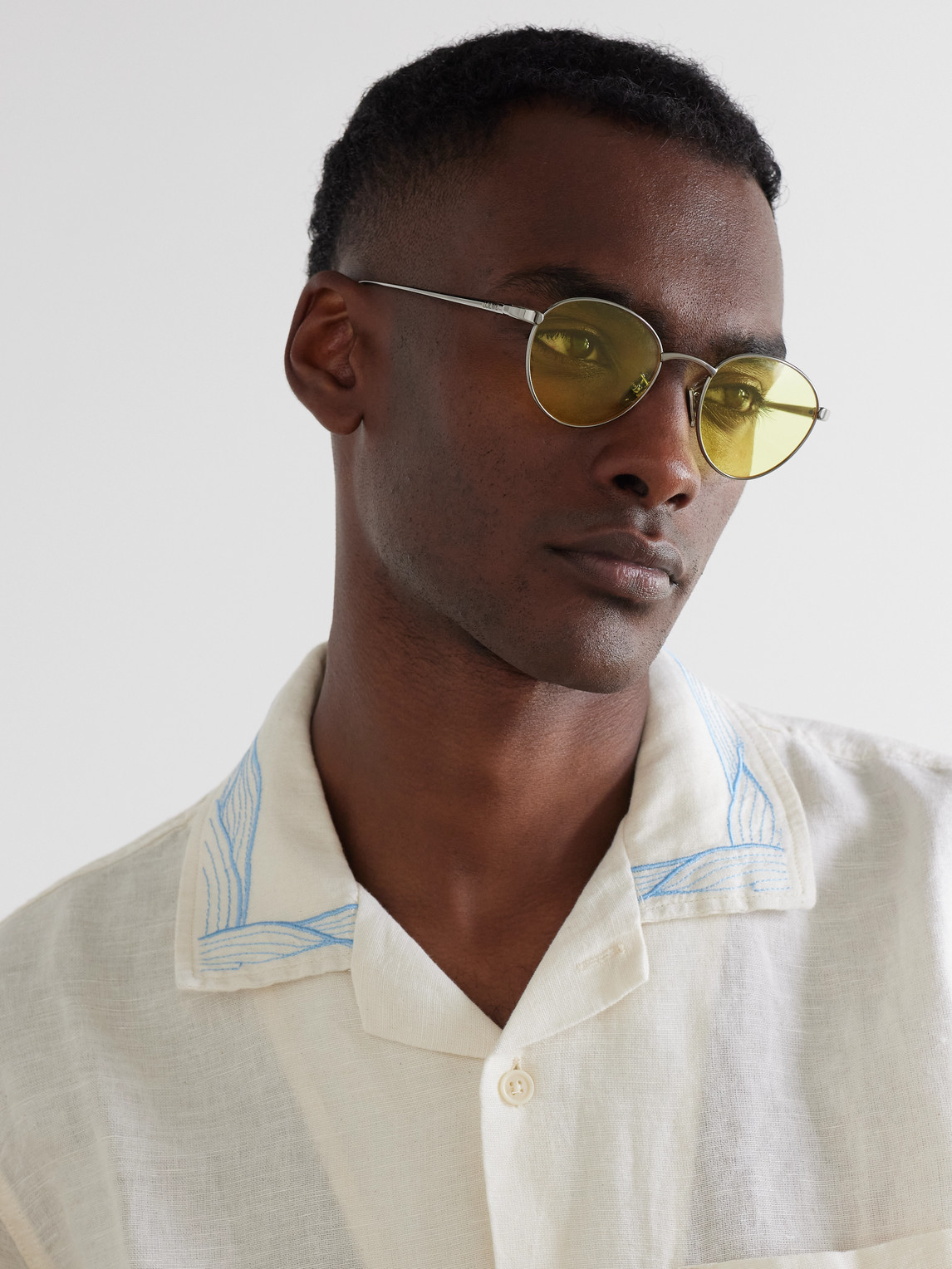 Loewe Round-frame Silver-tone Sunglasses In Silver